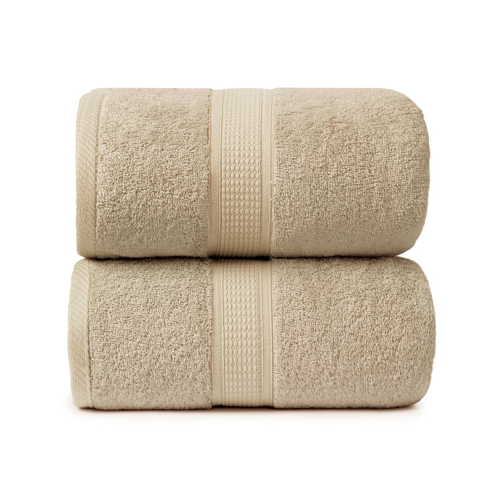 Ariv Premium Jumbo Bath Towels Pack of 2, 35 x 70 Inches (Linen)