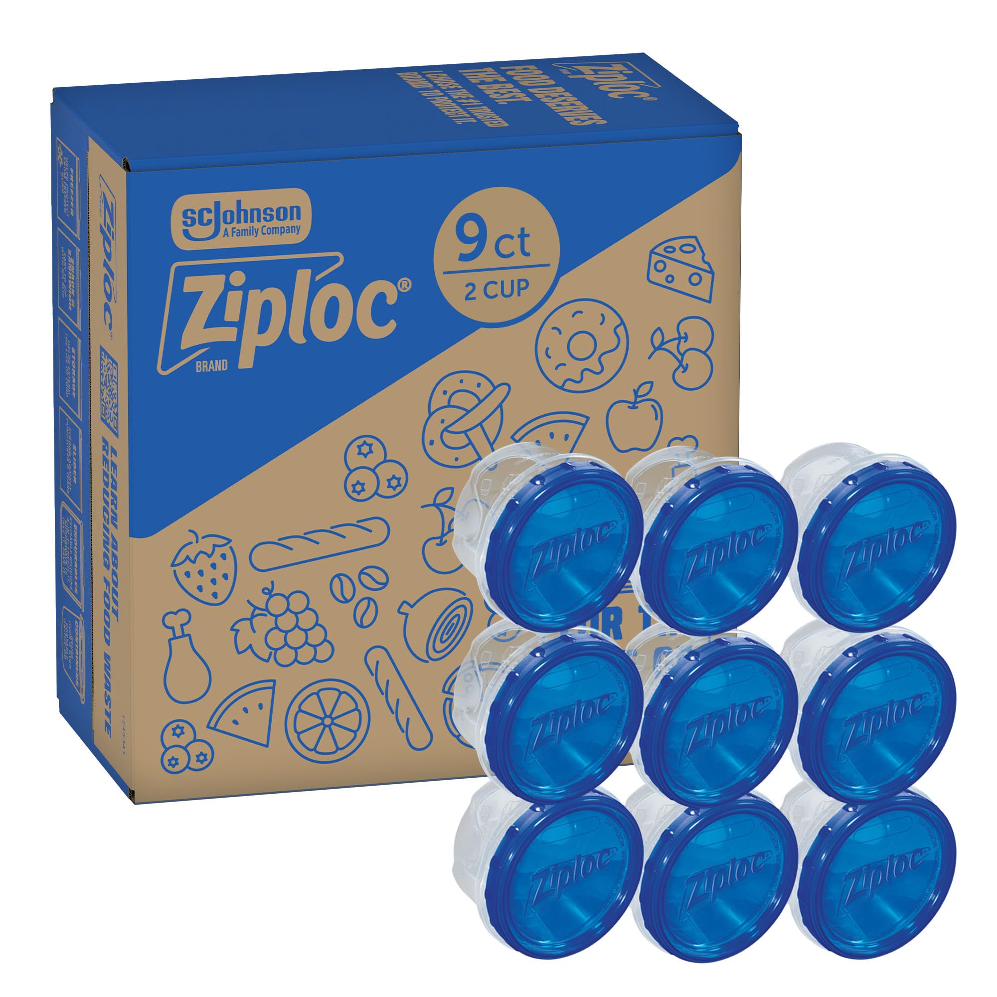 Ziploc Twist 'n Loc Small Round Containers (9-count)