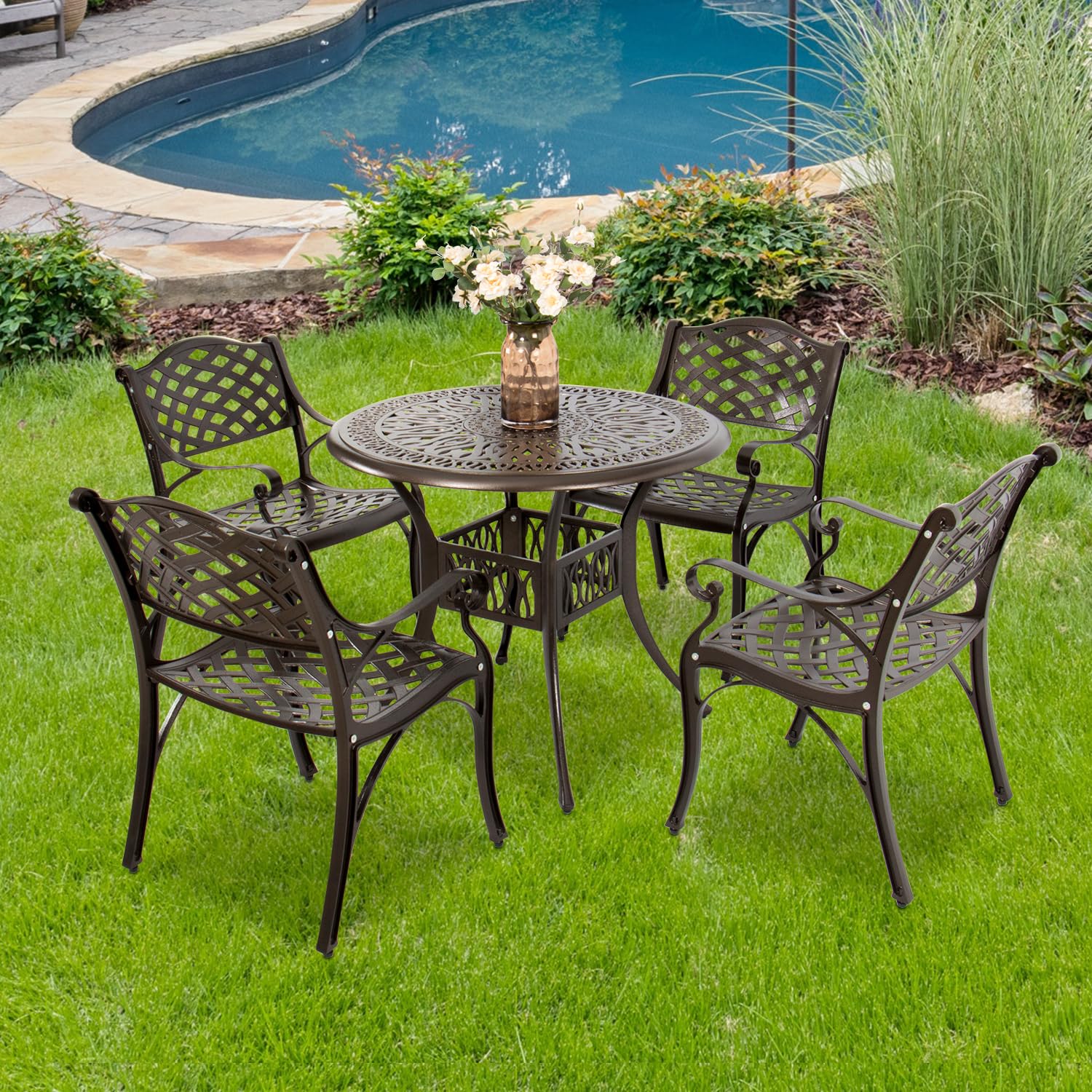 YUSING Cast Aluminum Bistro Set
