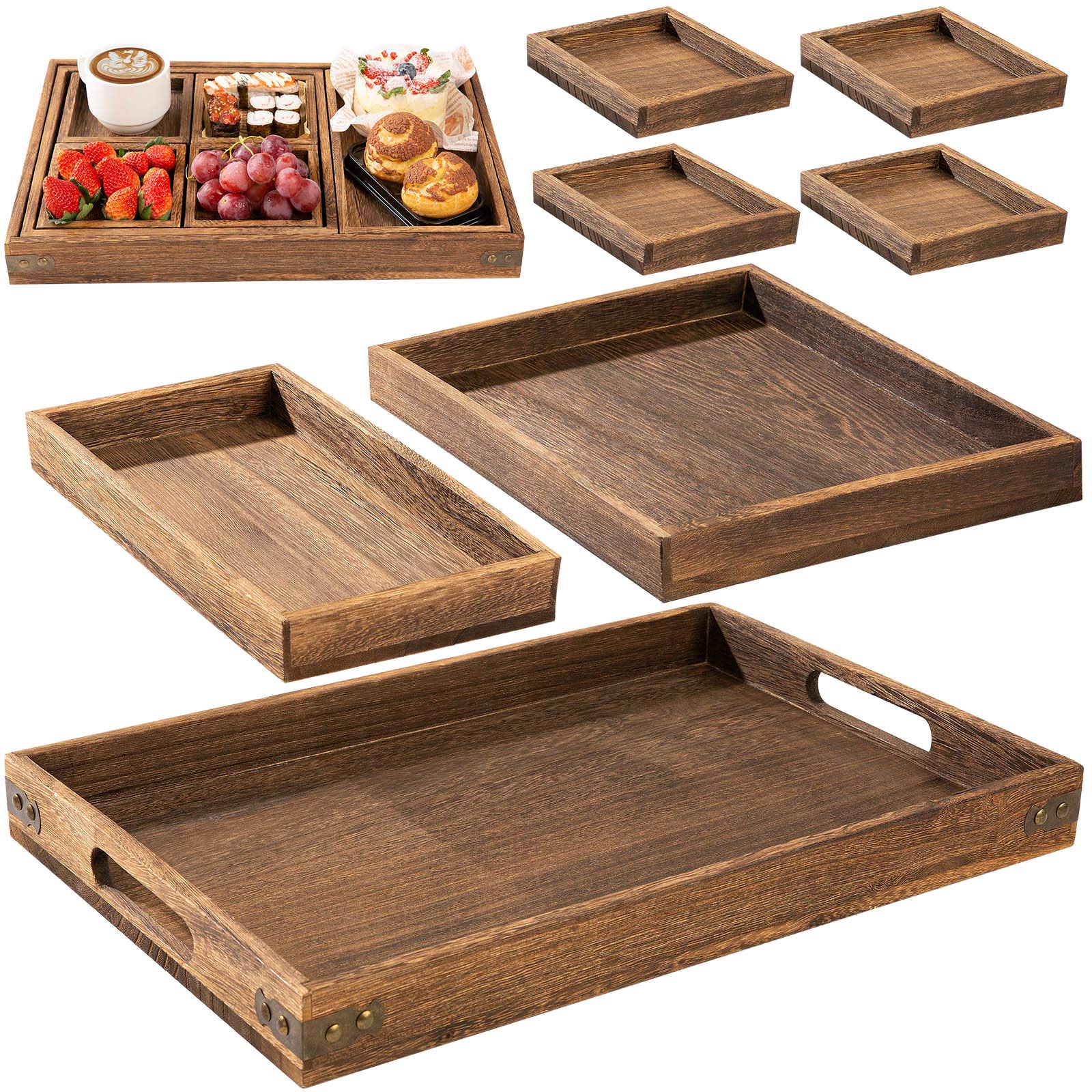 Yangbaga Paulownia Nesting Serving Trays (Set of 7)