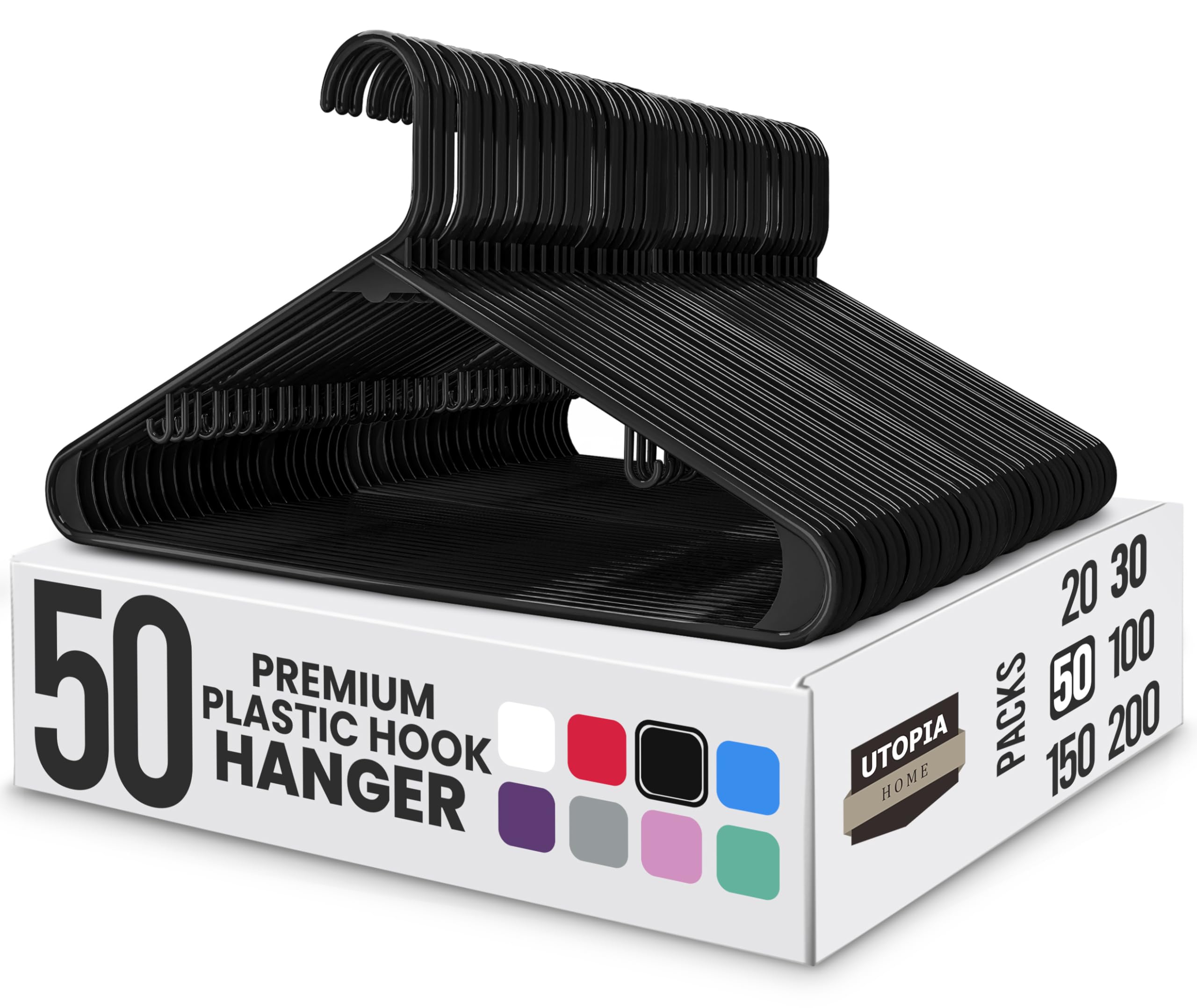 Utopia Home Plastic Hangers (50-pack)