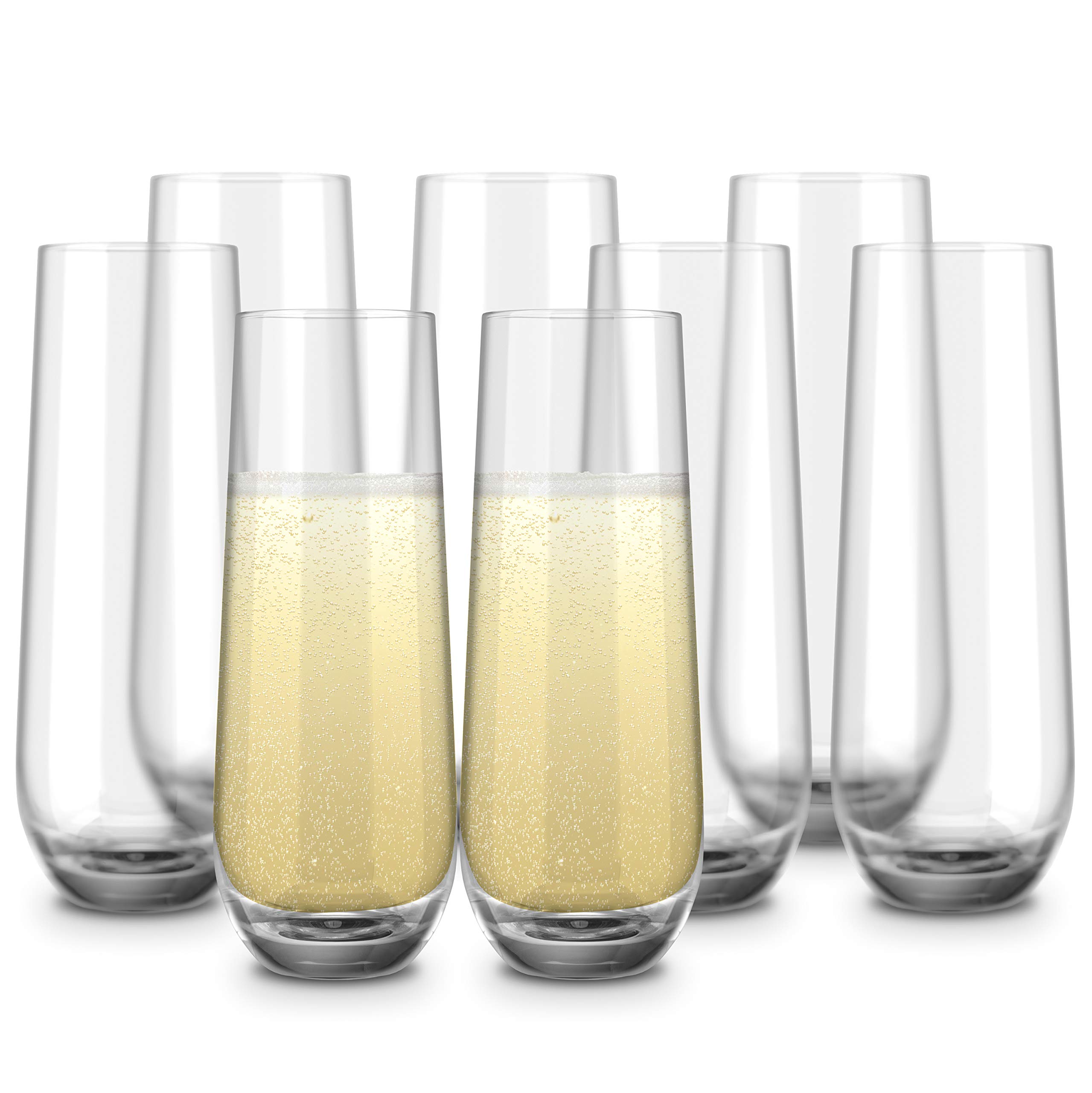 KooK Stemless Champagne Flutes Set of 8 (9.4oz)