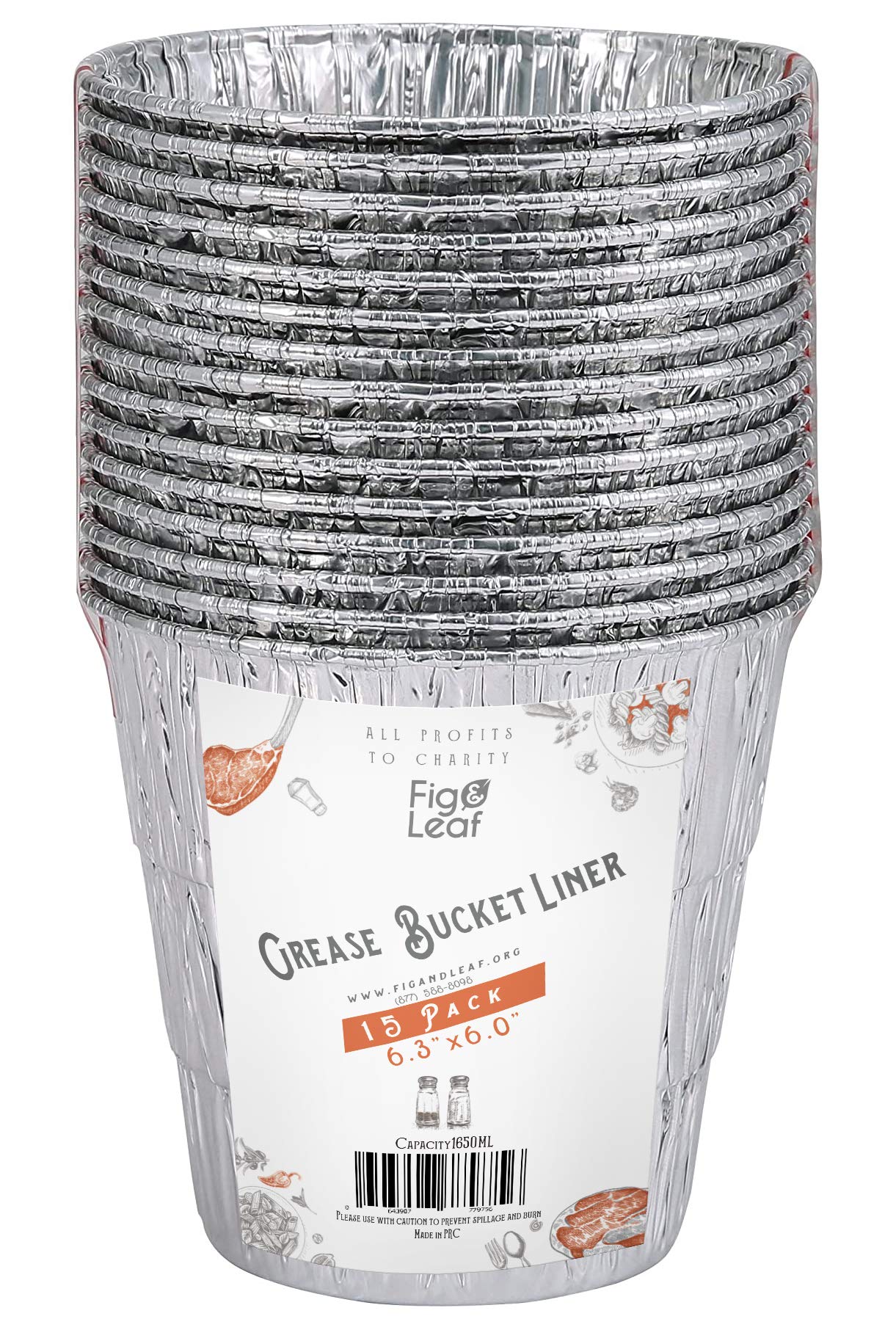 Grease Bucket Liners (15-Pack) — Pit Boss/Oklahoma Joe/Rec Tec