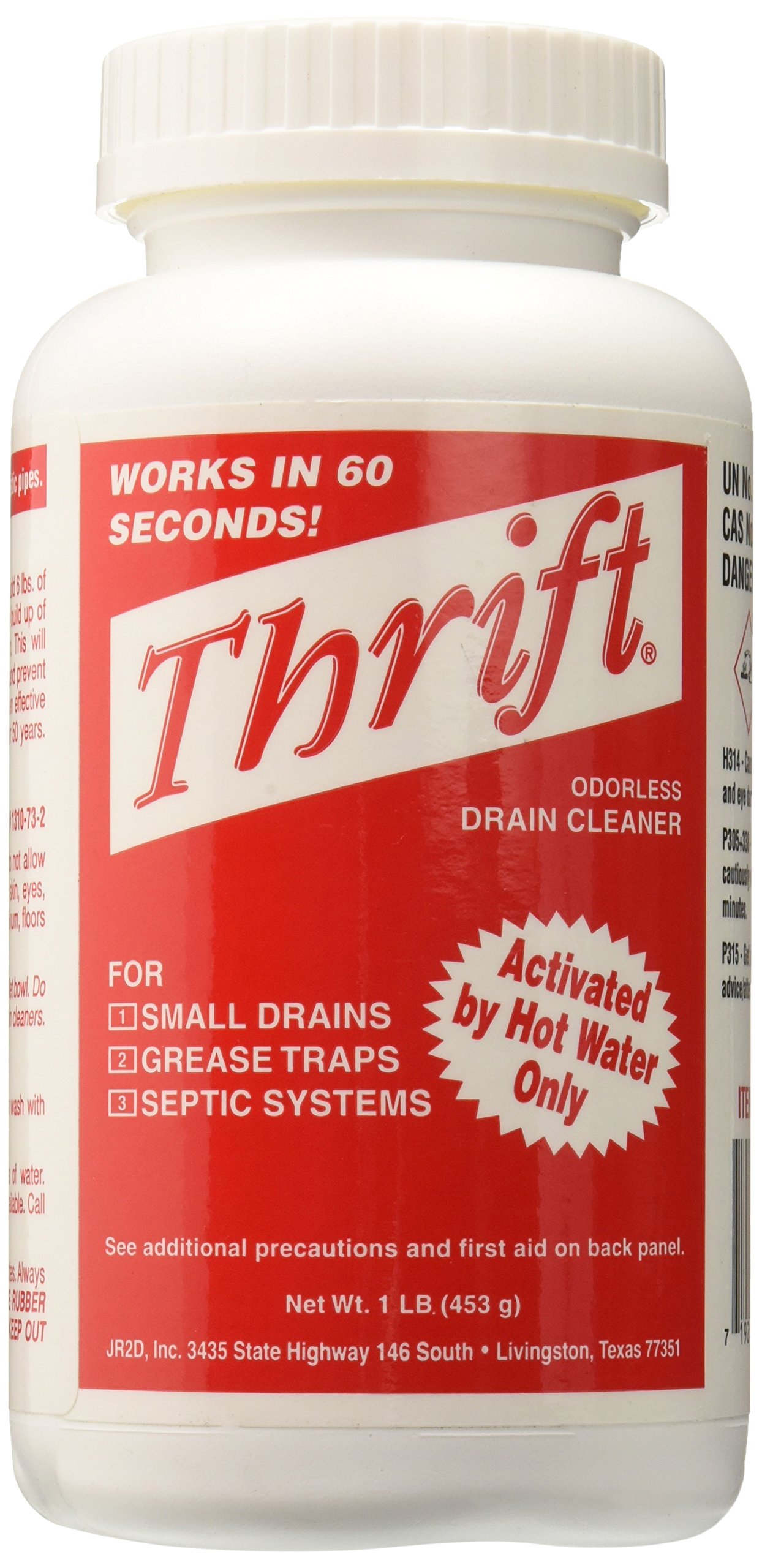 Thrift T-100 Alkaline Granular Drain Cleaner (1 lb, Red)