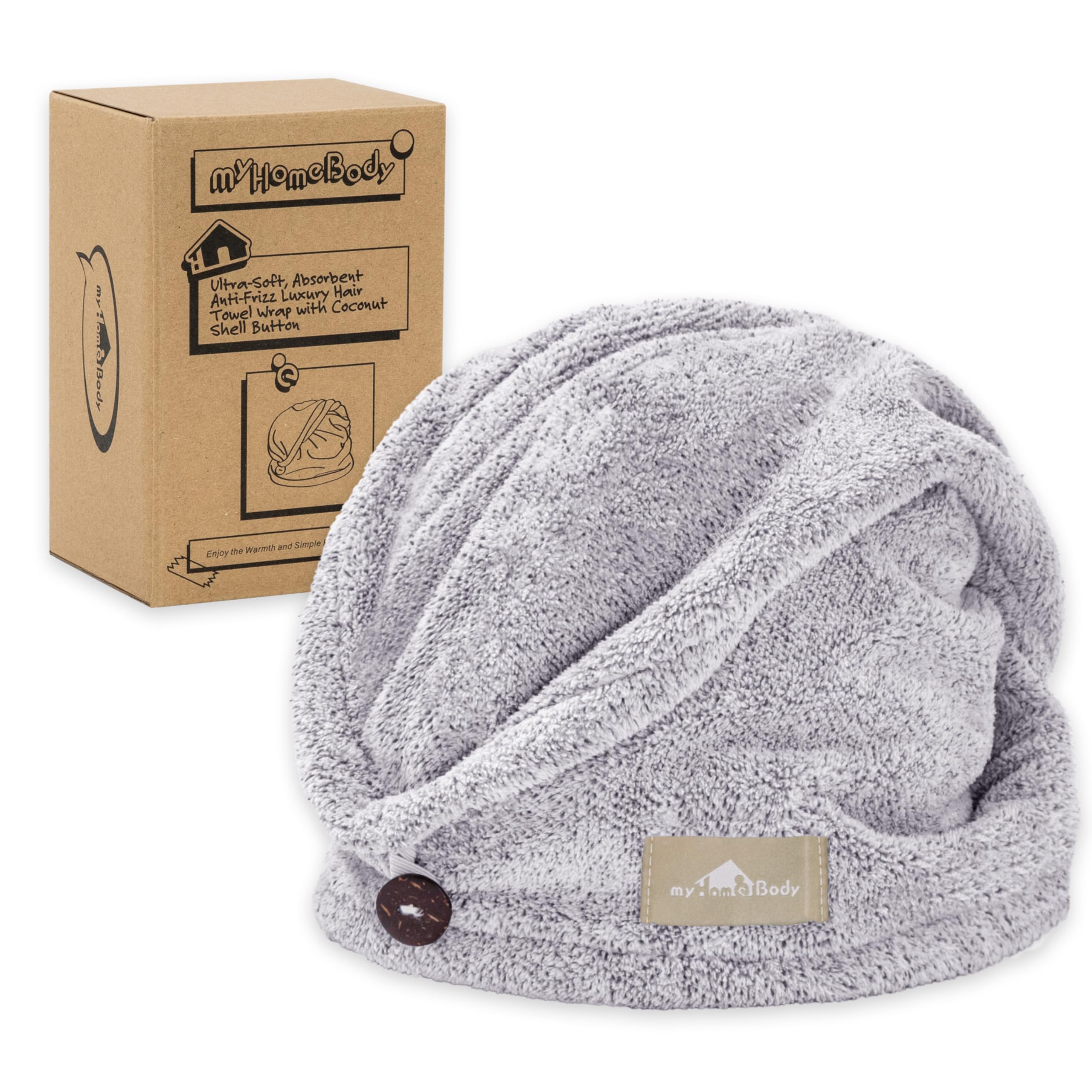 myHomeBody Charcoal Fiber Hair Towel Wrap