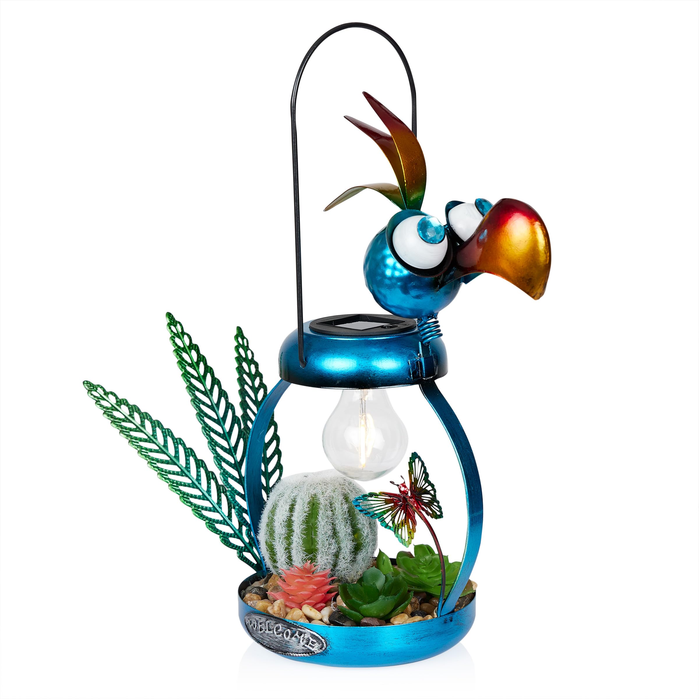 Alpine Corporation Solar Metal Blue Flamingo