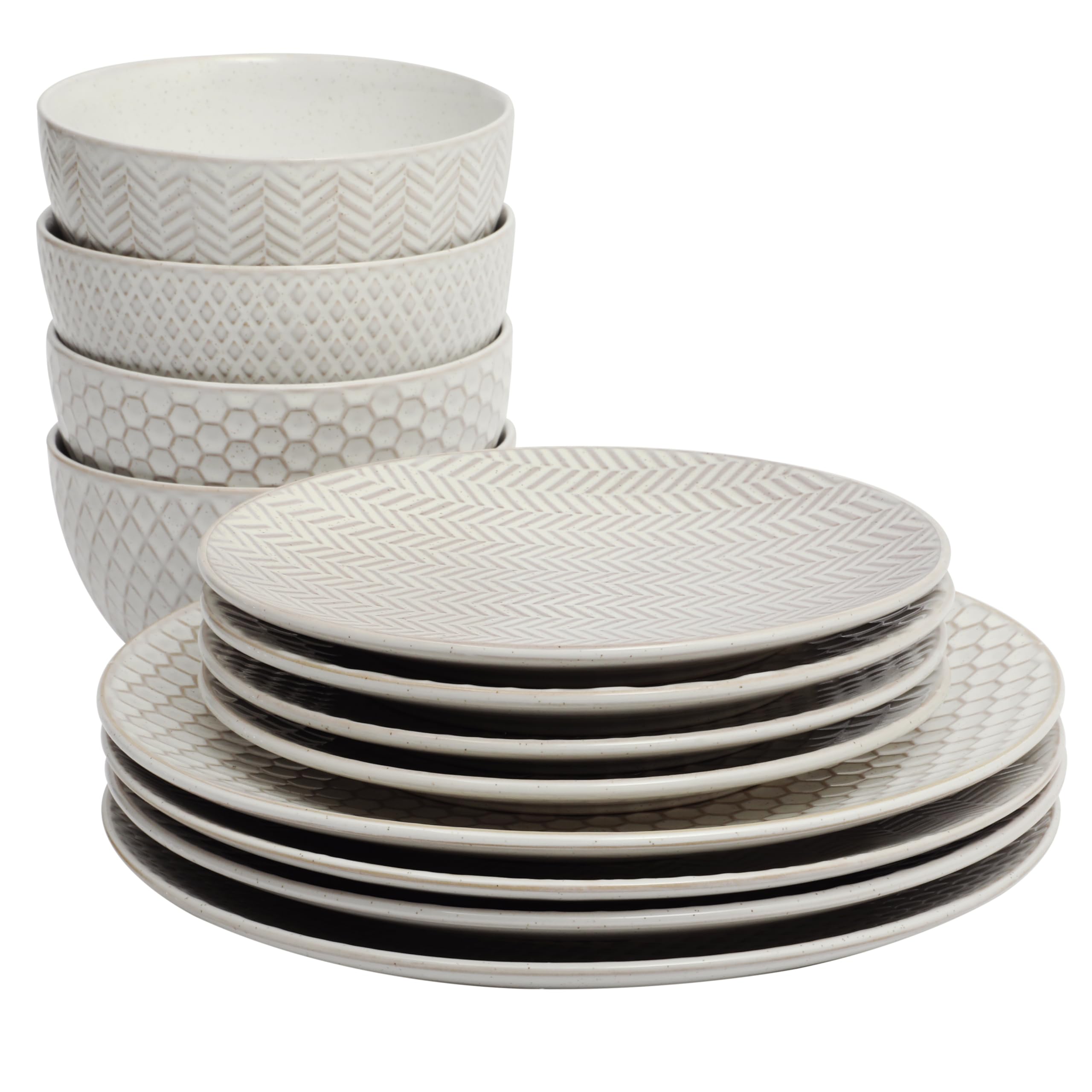 Gibson Elite Oyster Tide Stoneware Set