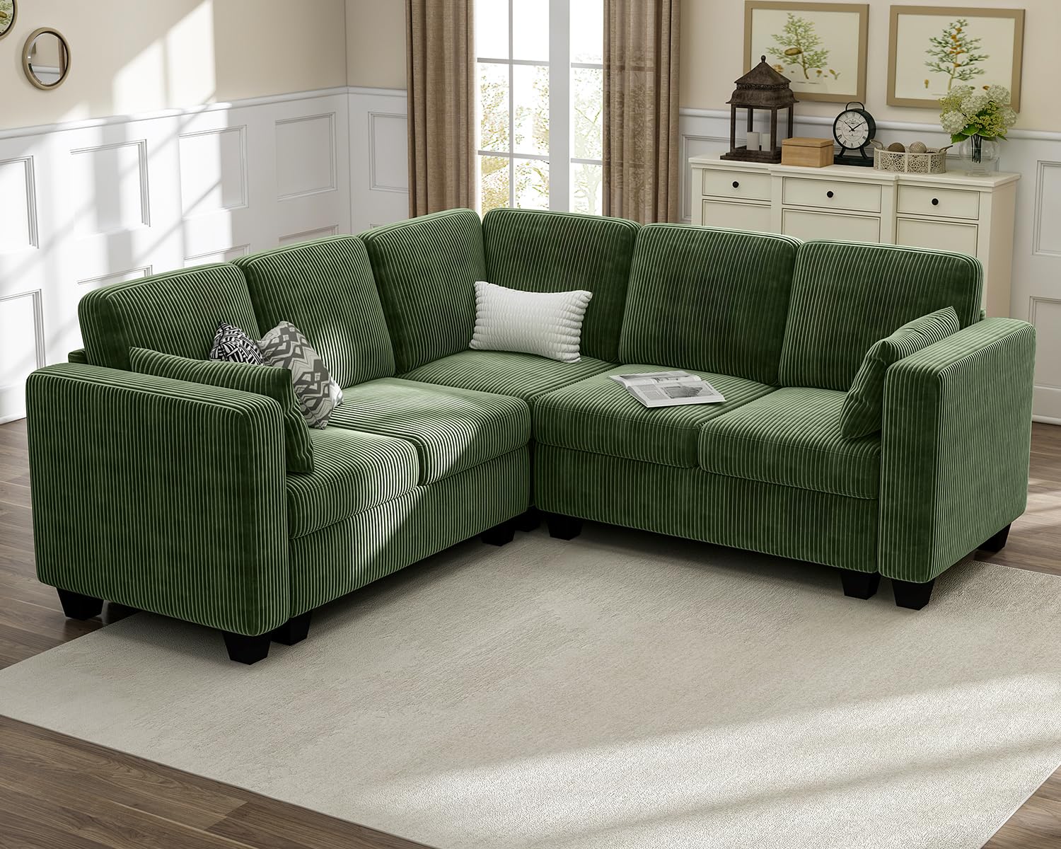CHIC HOUSE Corduroy Modular Sectional