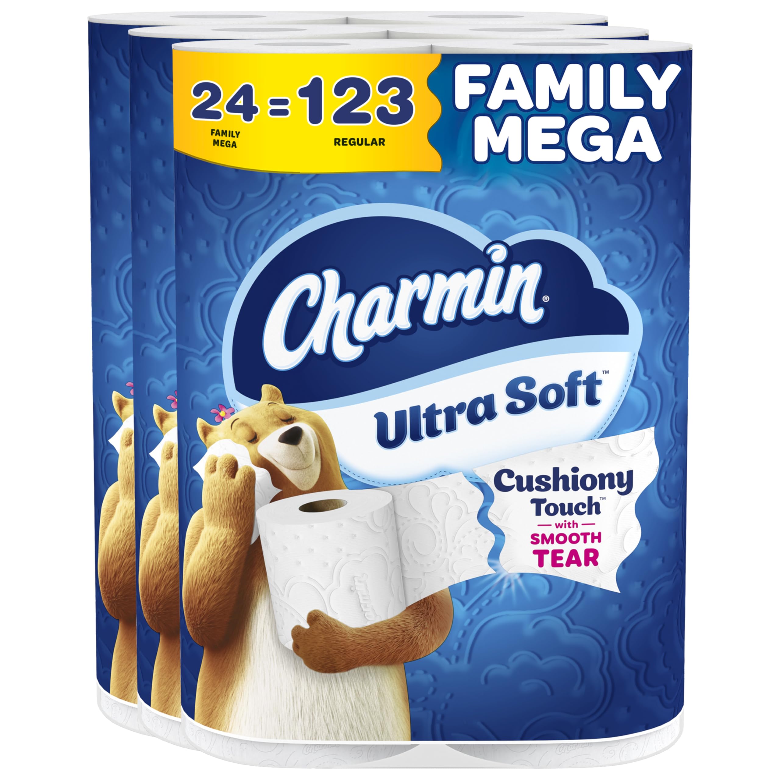 Charmin Ultra Soft Cushiony Touch Toilet Paper, 24 Family Mega