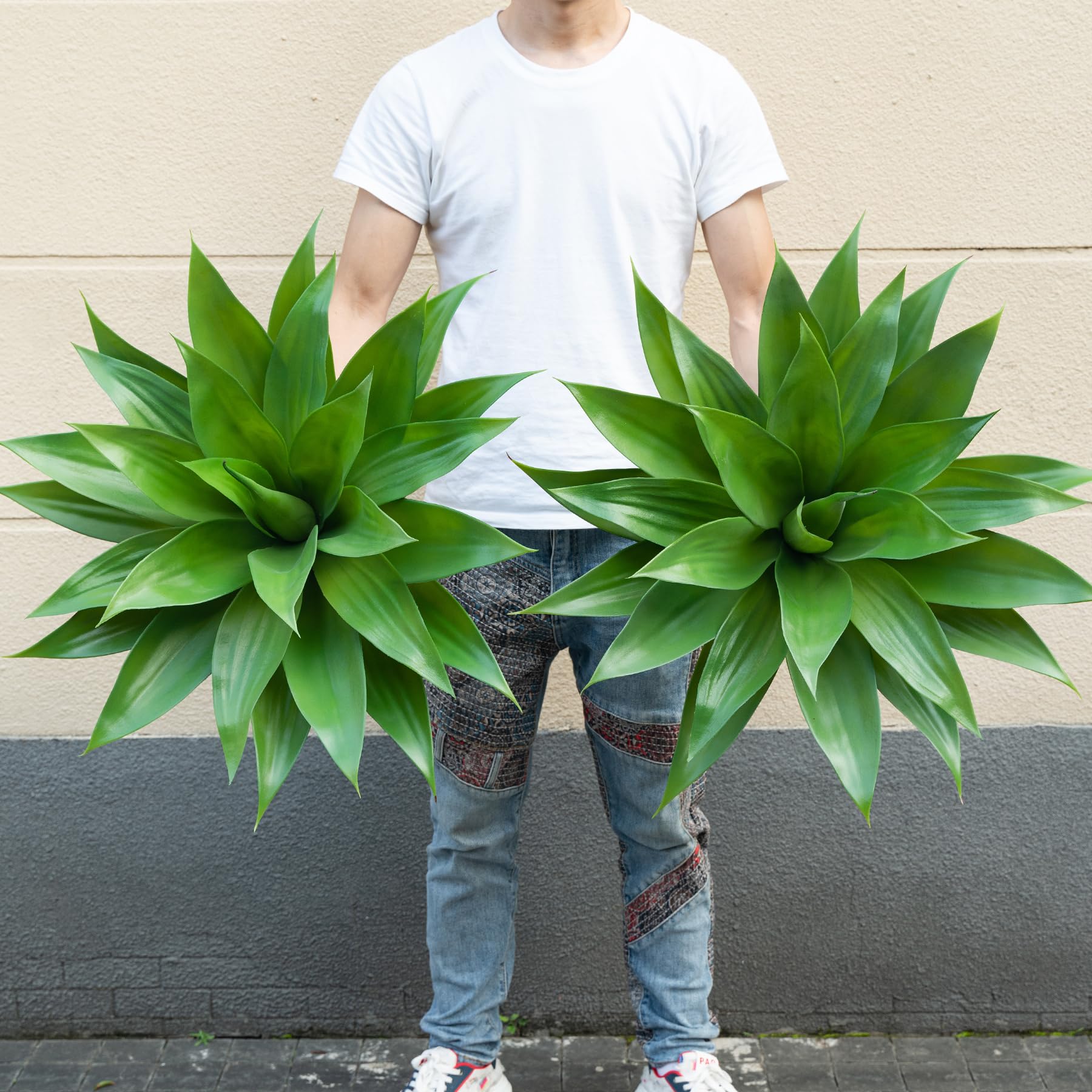 Artificial Agave Plants, Large UV Resistant (2 Pack, 28")
