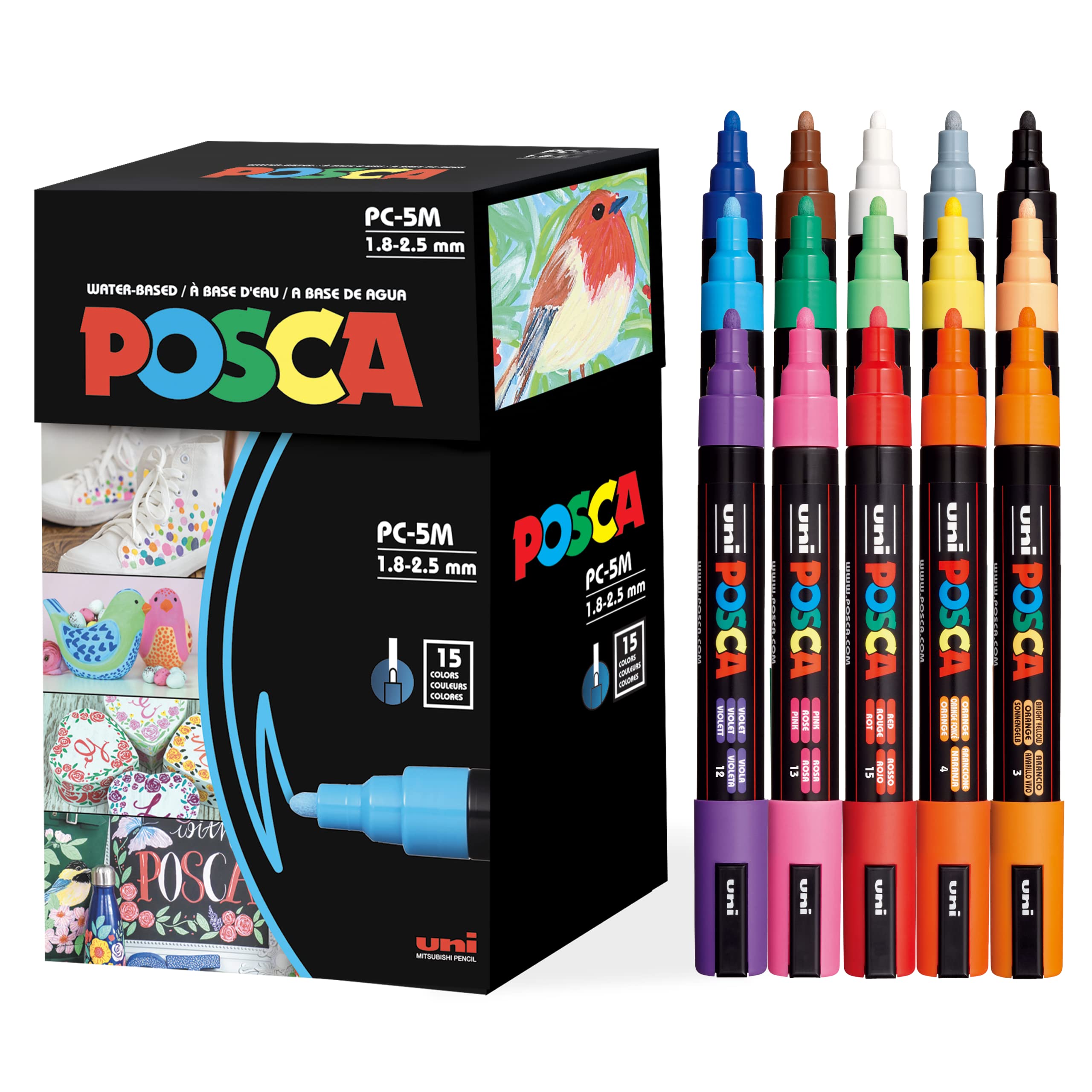 Posca 5M Medium Acrylic Paint Markers (15-pack)