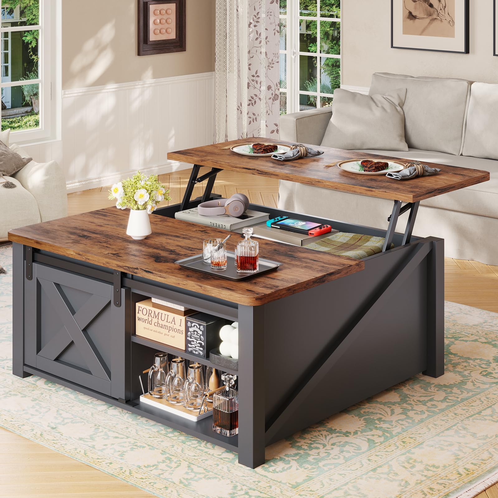 SEDETA Lift-Top Coffee Table with Storage