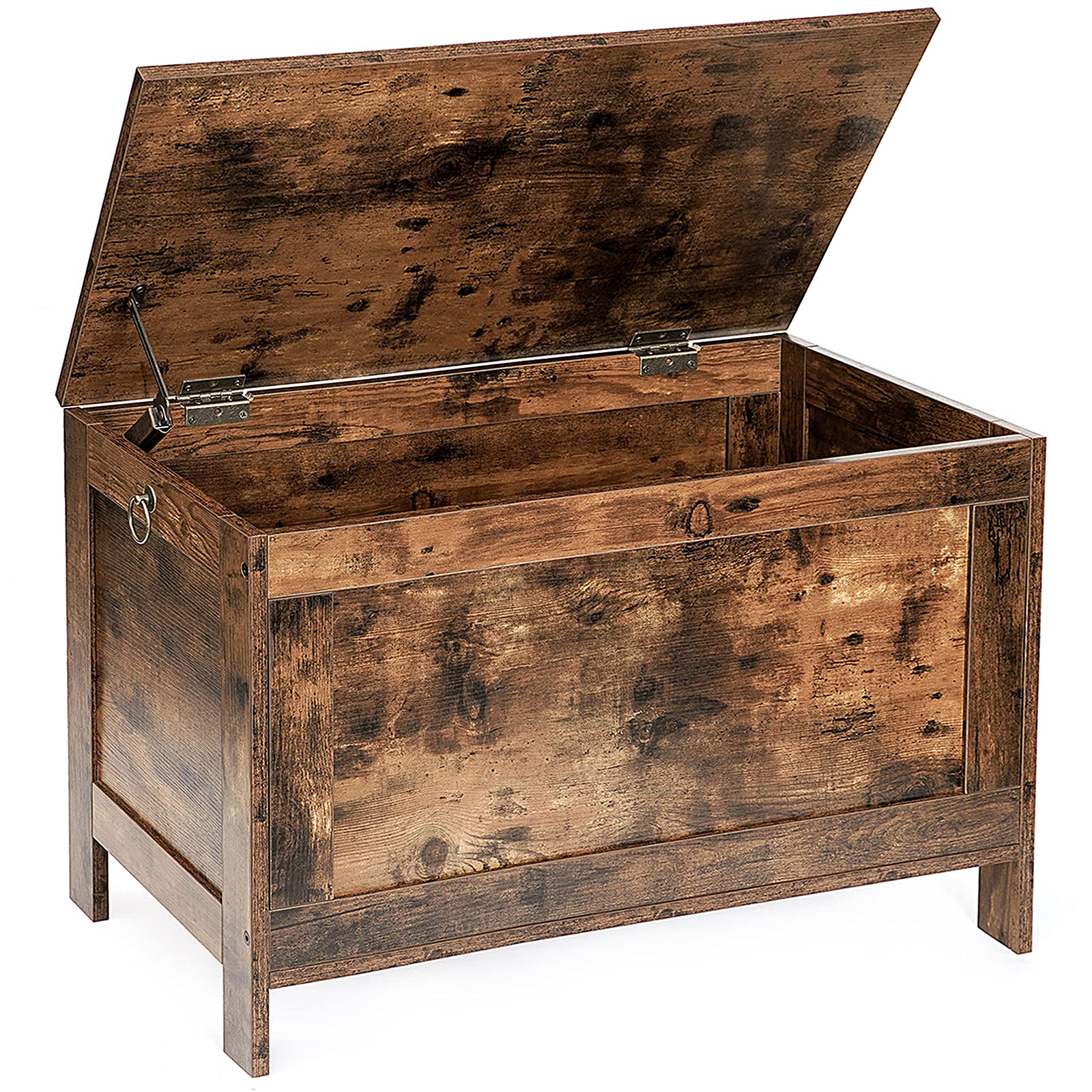 HOOBRO Rustic Wooden-Look Toy Chest Bench