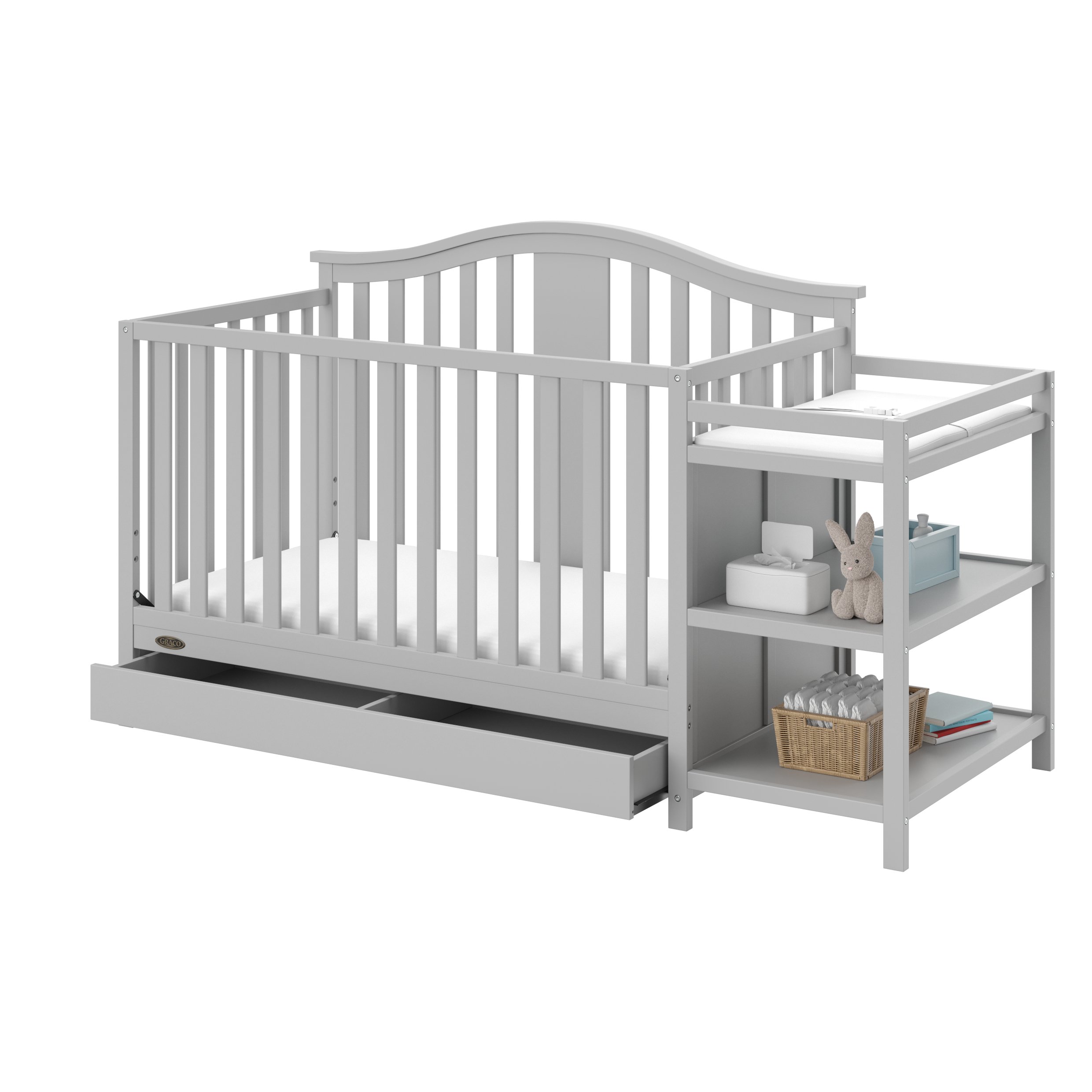 Graco Solano 4-in-1 Crib & Changer (Pebble Gray)