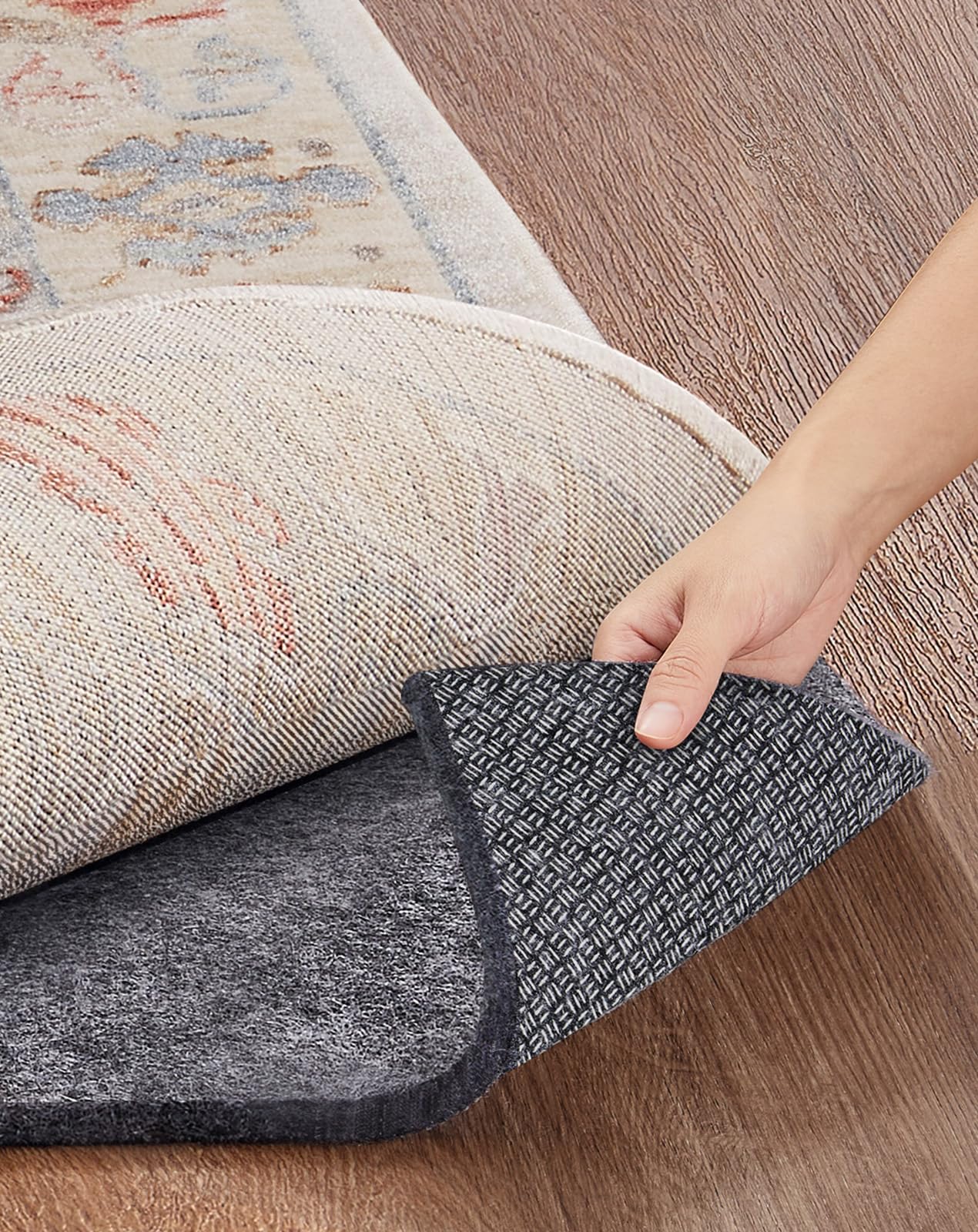 Veken Felt Rug Pad with Silicone Backing