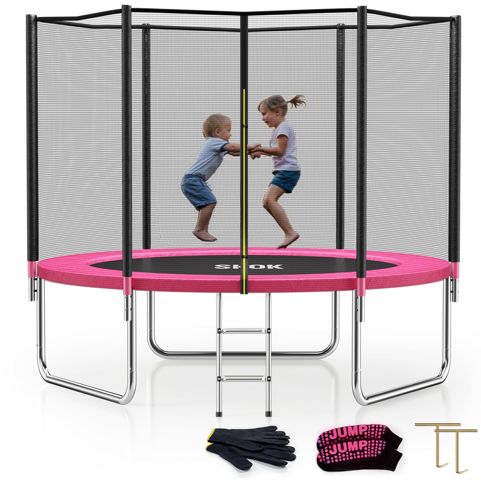SKOK 8ft Trampoline with Enclosure