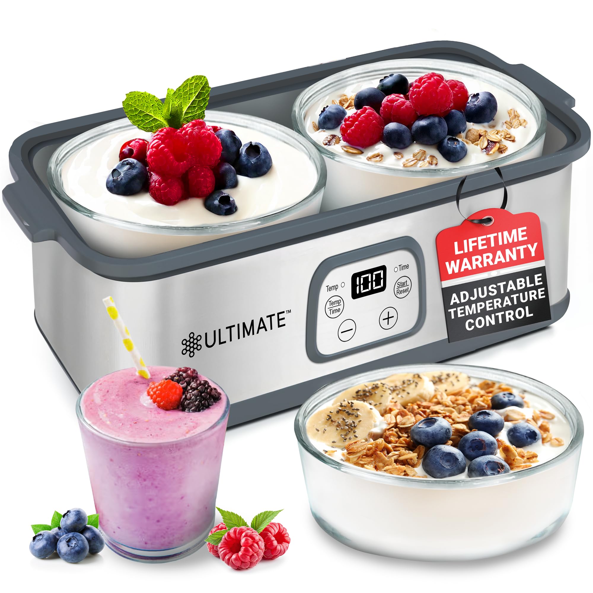 Ultimate Probiotic Yogurt Maker with Adjustable Time & Temp Control