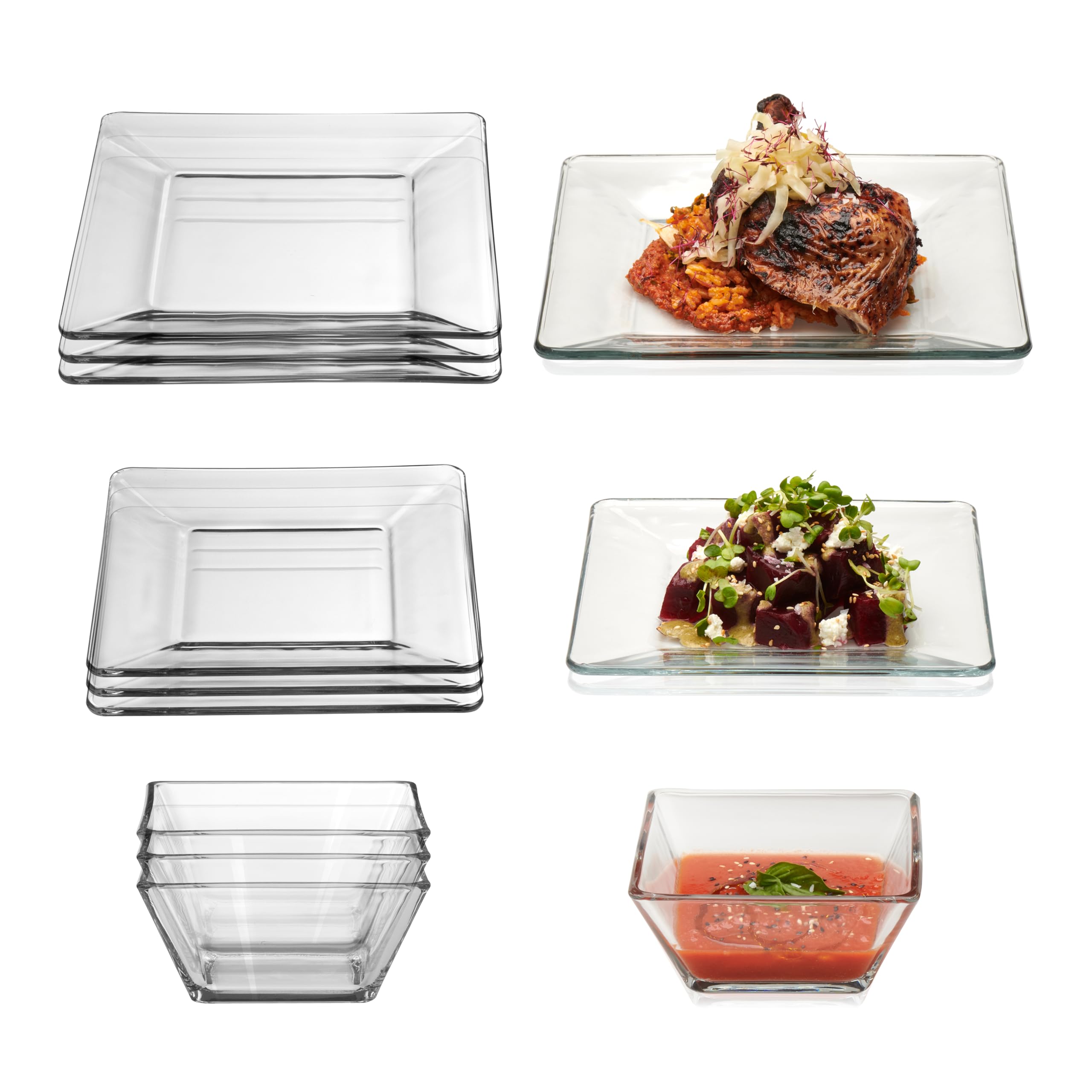 Libbey Tempo Clear Square Glass 12-Piece Set