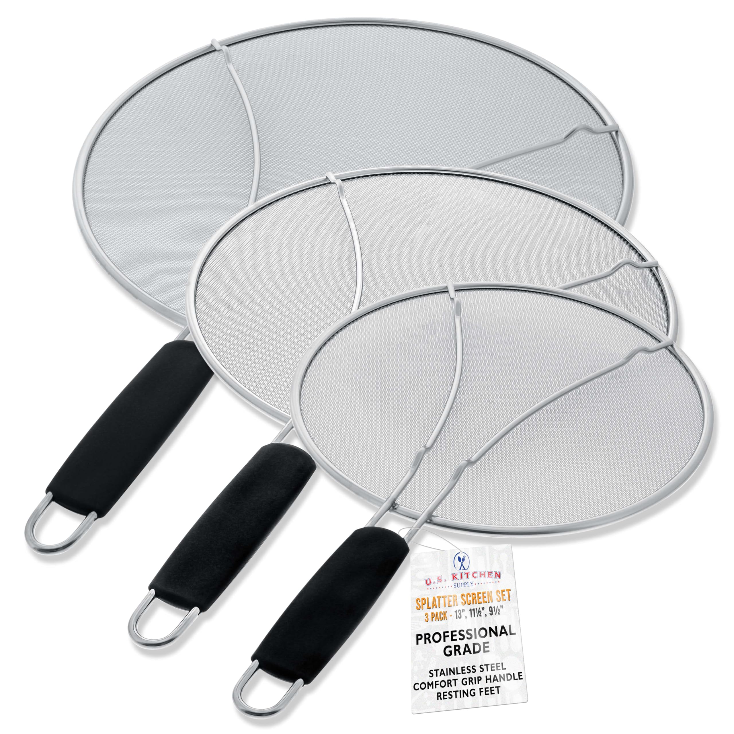 U.S. Kitchen Supply 3‑Piece Splatter Guard Set