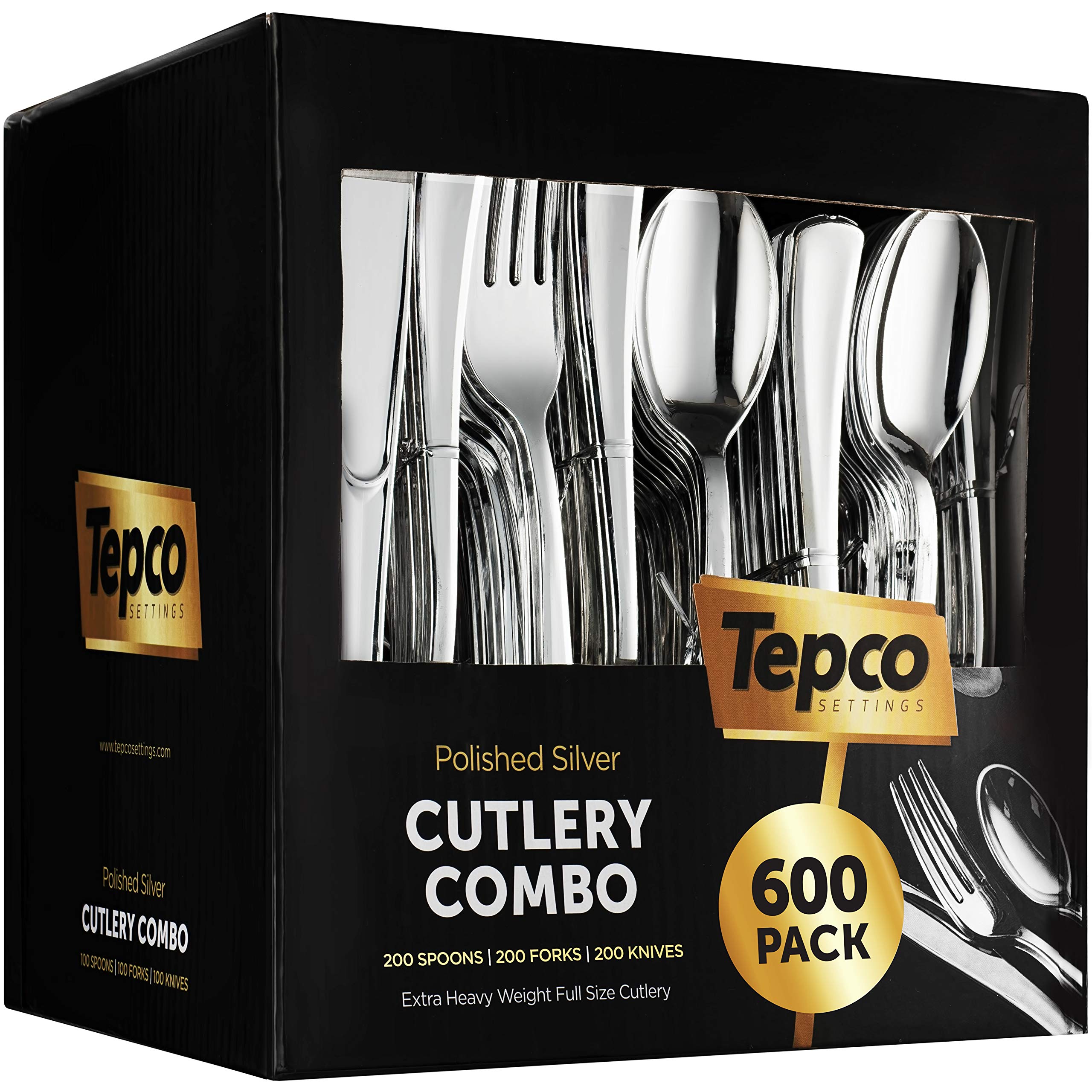 Silver Plastic Flatware 600-Pack