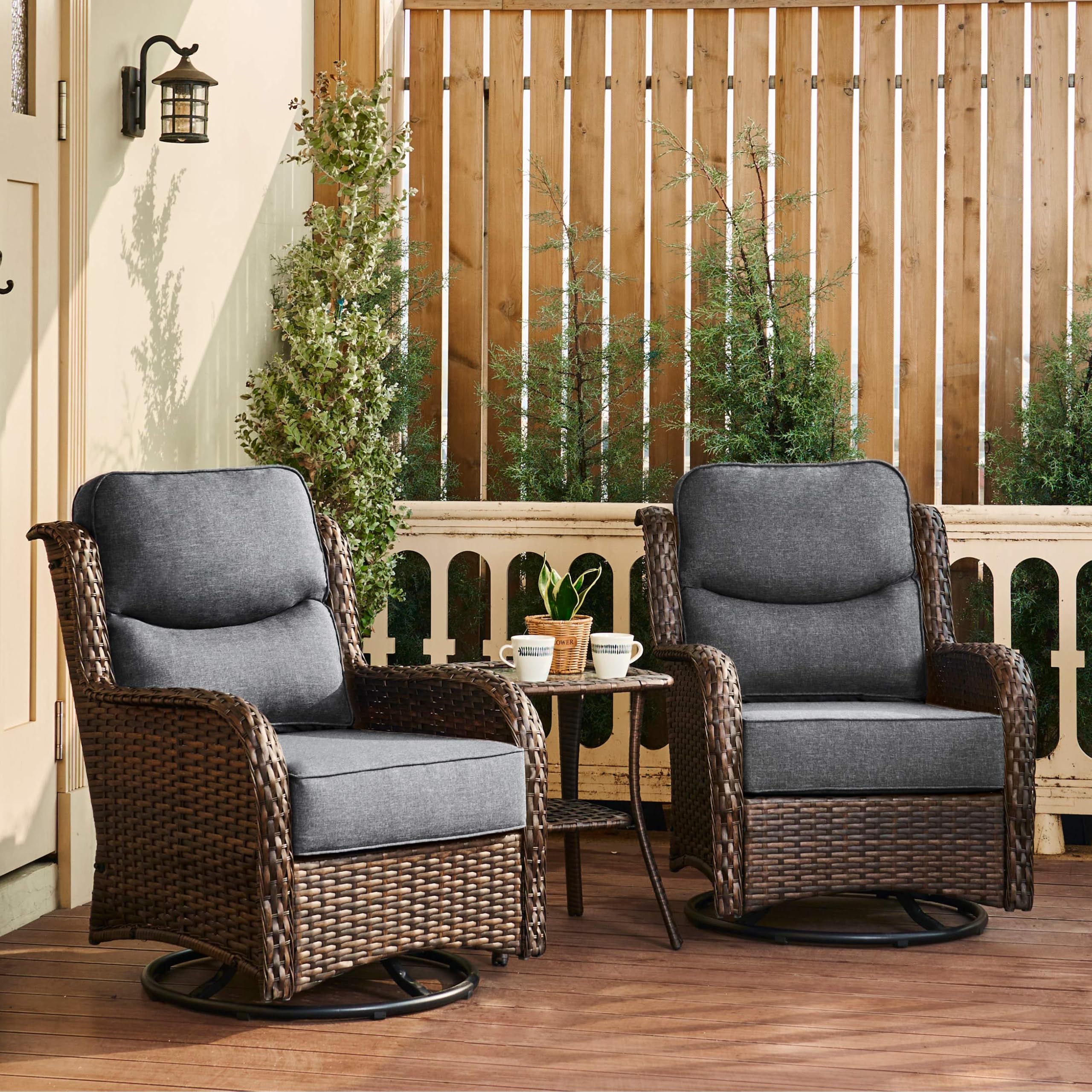 HILLGA Luxury Swivel Rocker Set — 3‑Piece