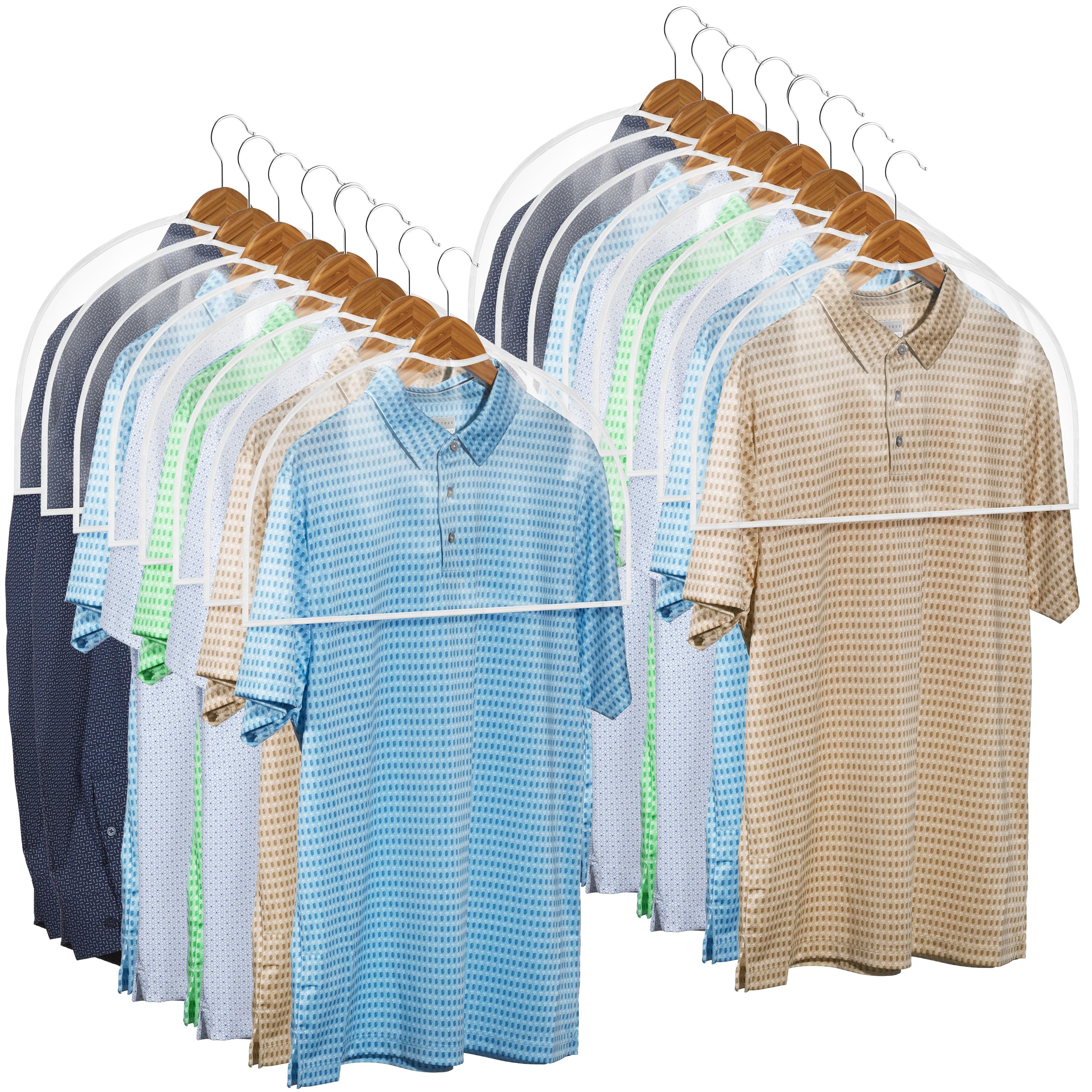 Handy Laundry Clear Vinyl Shoulder Covers (16-Pack)