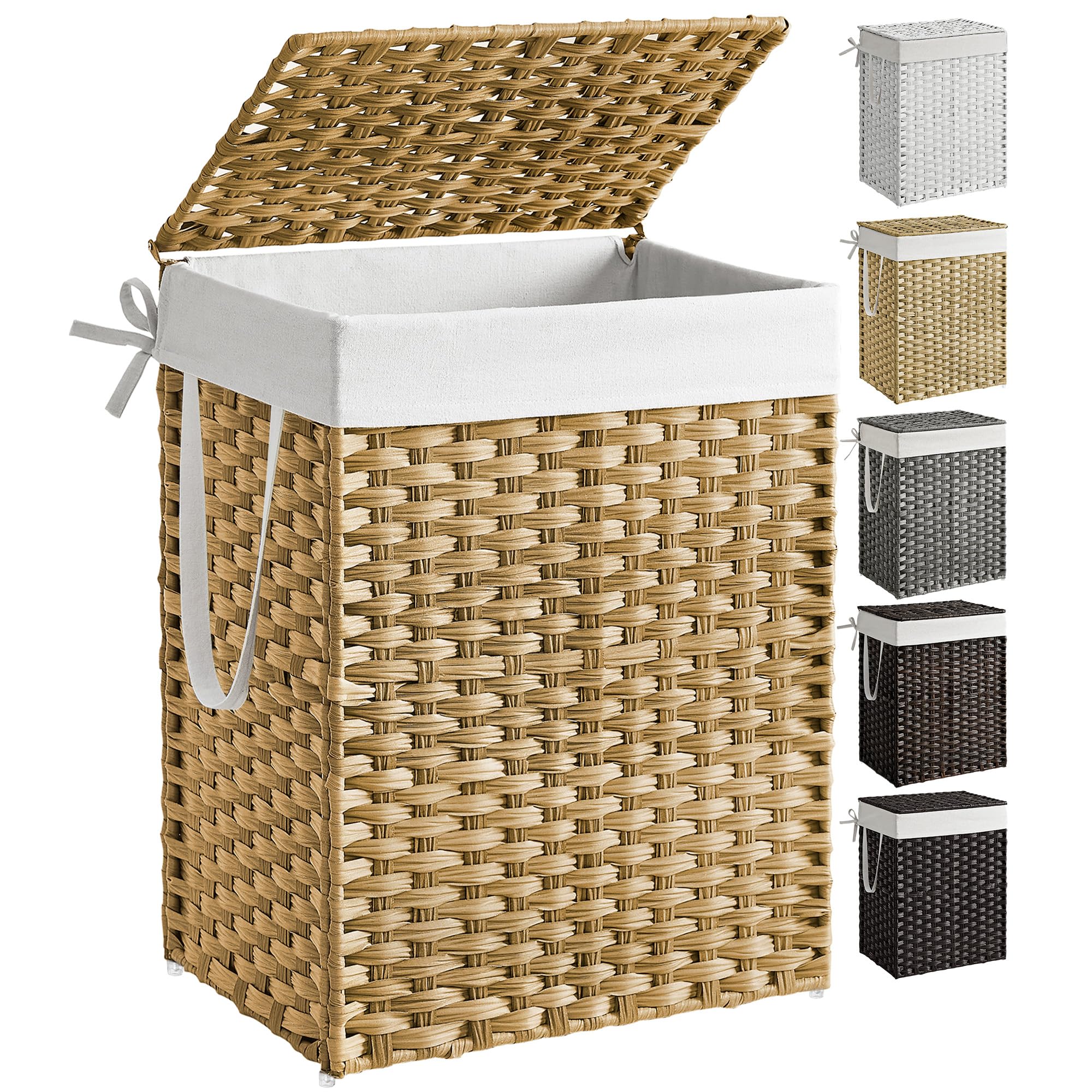 SONGMICS 90L Synthetic Rattan Laundry Hamper