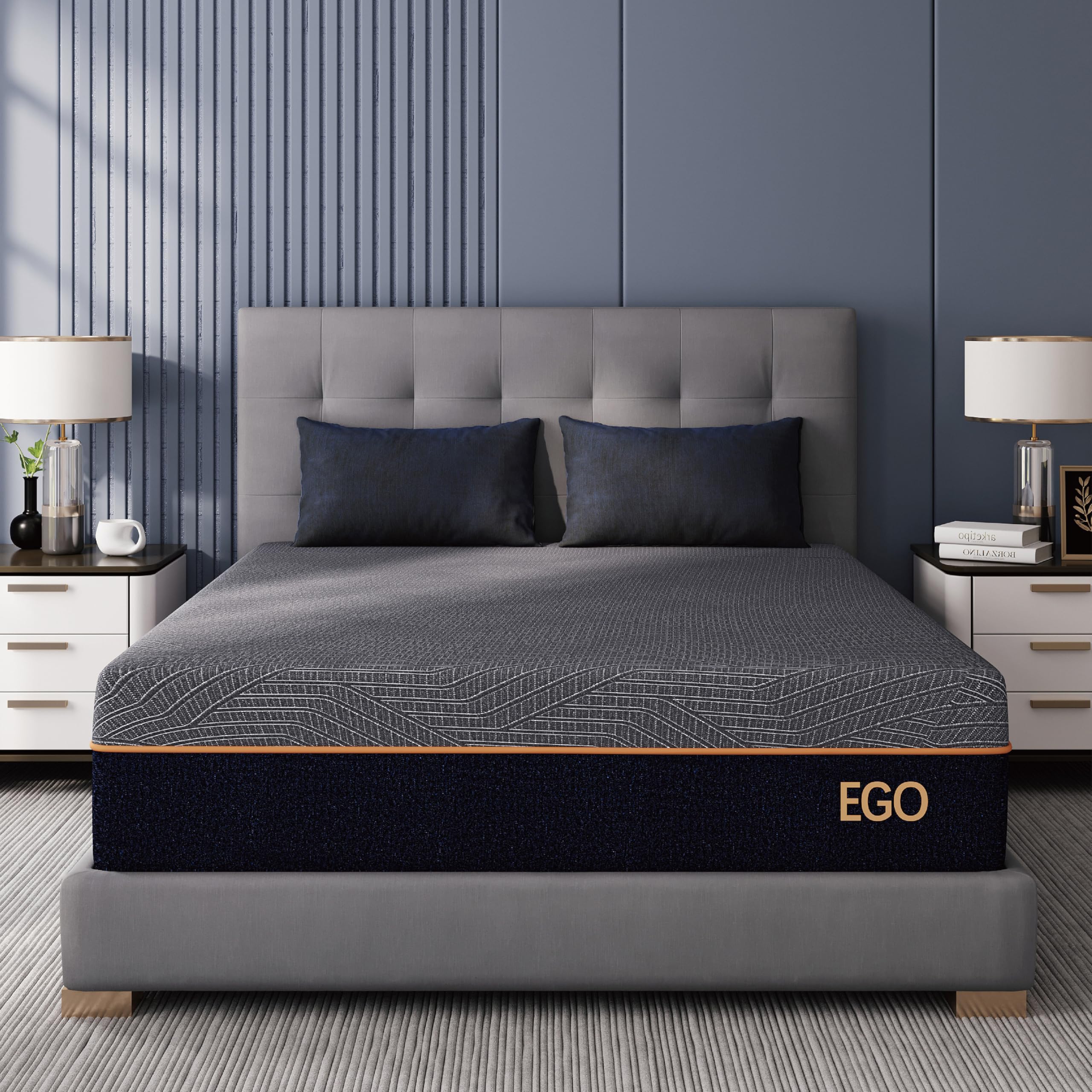 EGOHOME 12” Memory Foam — Cooling Copper Gel, Graphene Cover