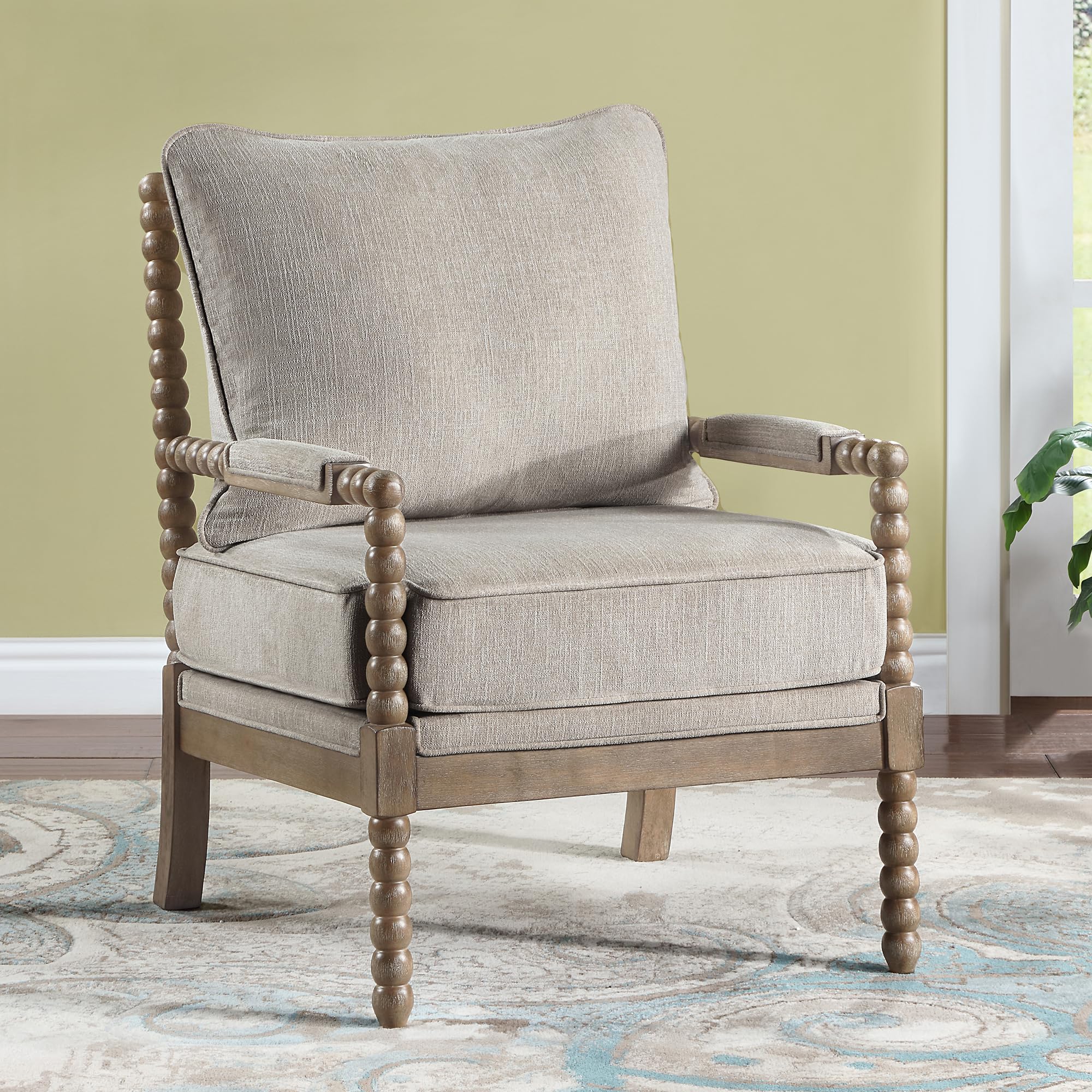 DUHOME Spindle Linen Accent Chair