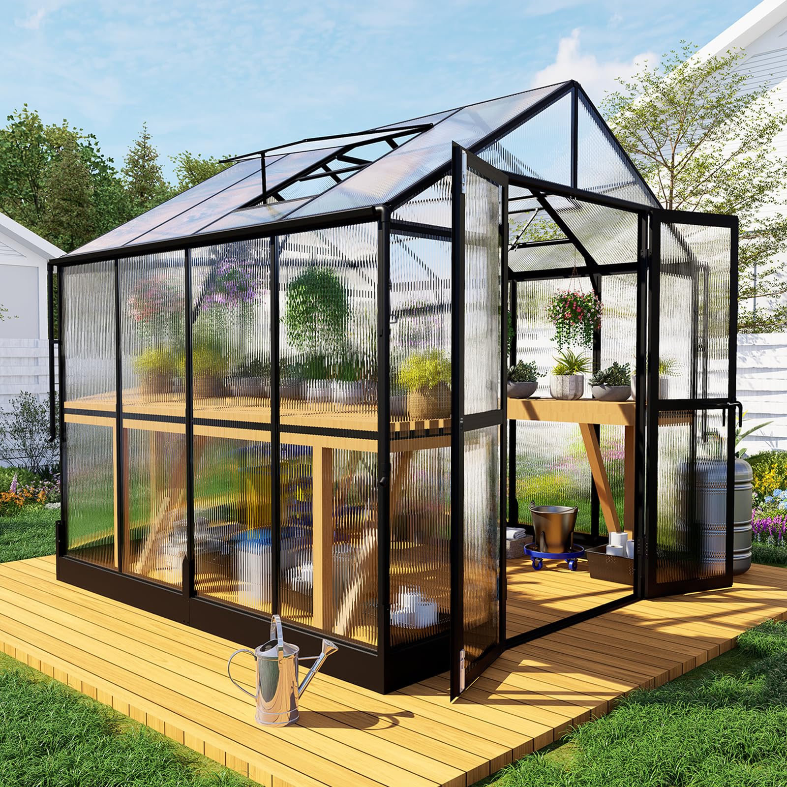 HOWE 8×8×7.5 ft Aluminum Greenhouse