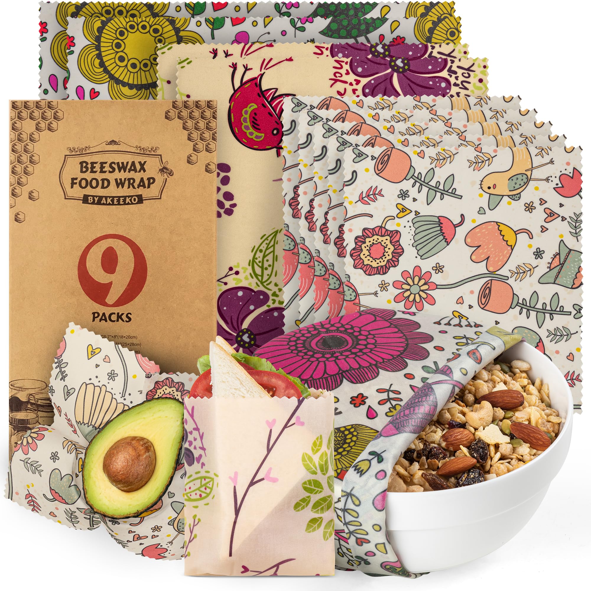 Akeeko Beeswax Wraps 9-Pack