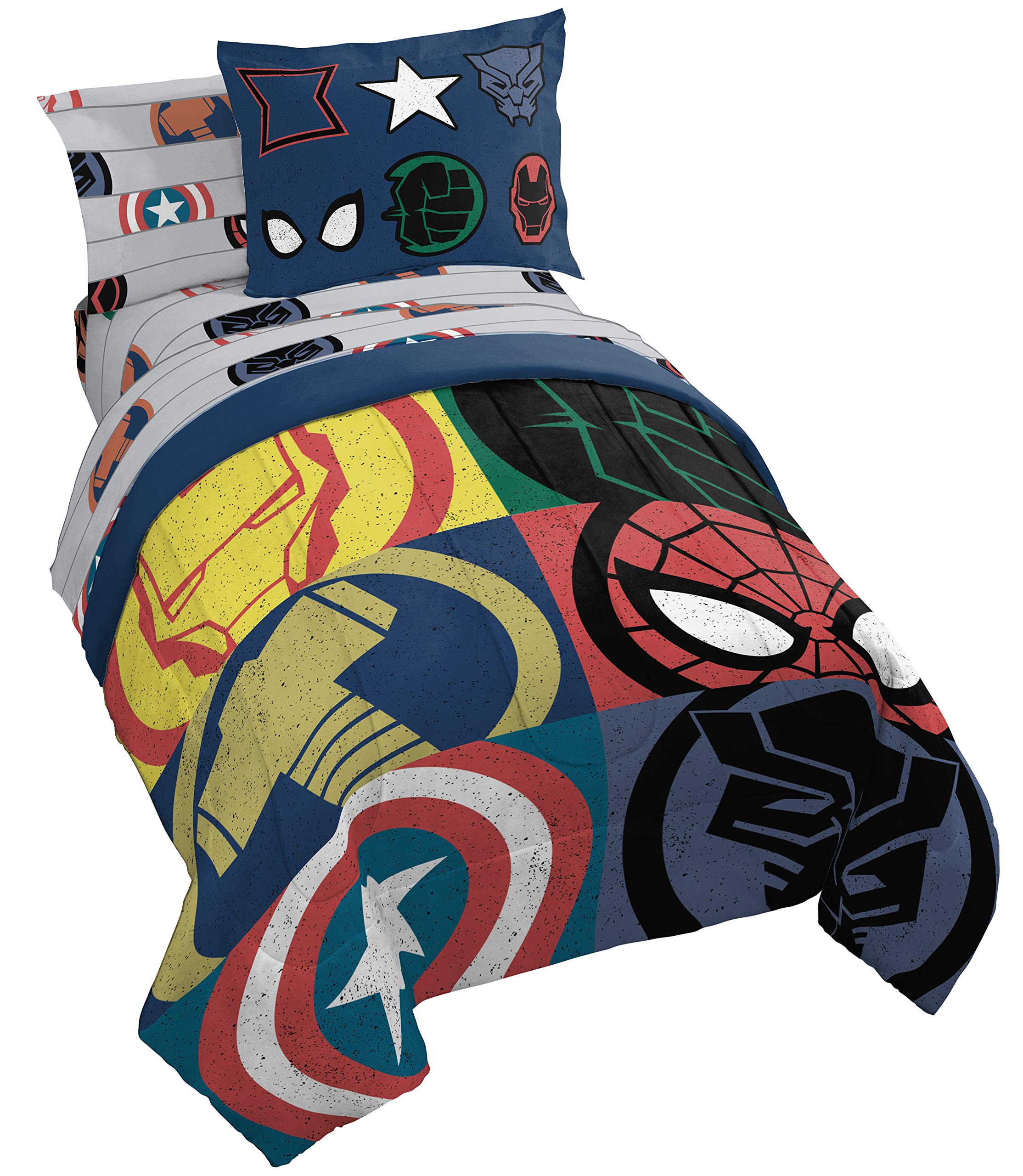 Jay Franco Marvel Avengers Emblems 7 Piece Full Bed Set