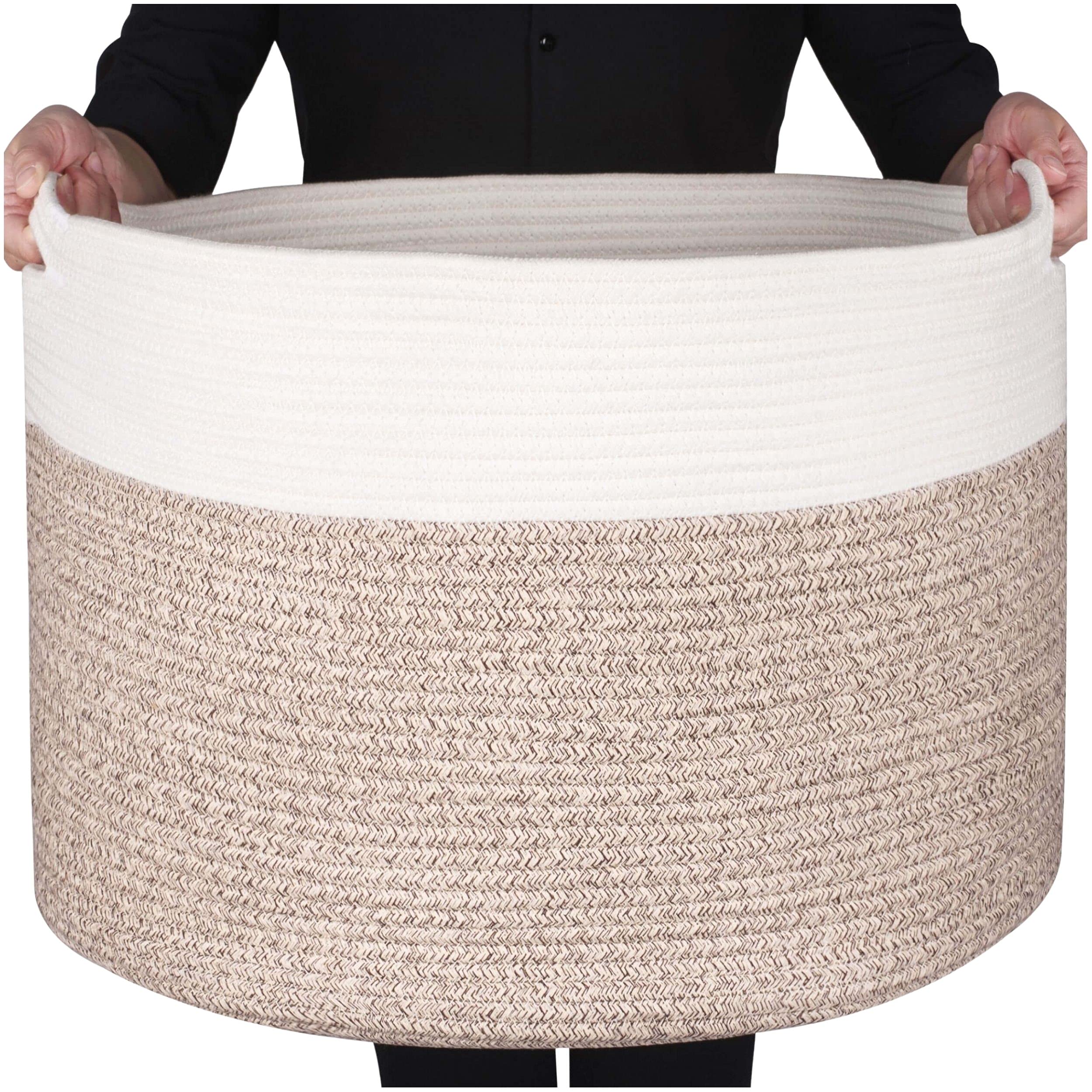 MINTWOOD Extra Large Cotton Rope Basket