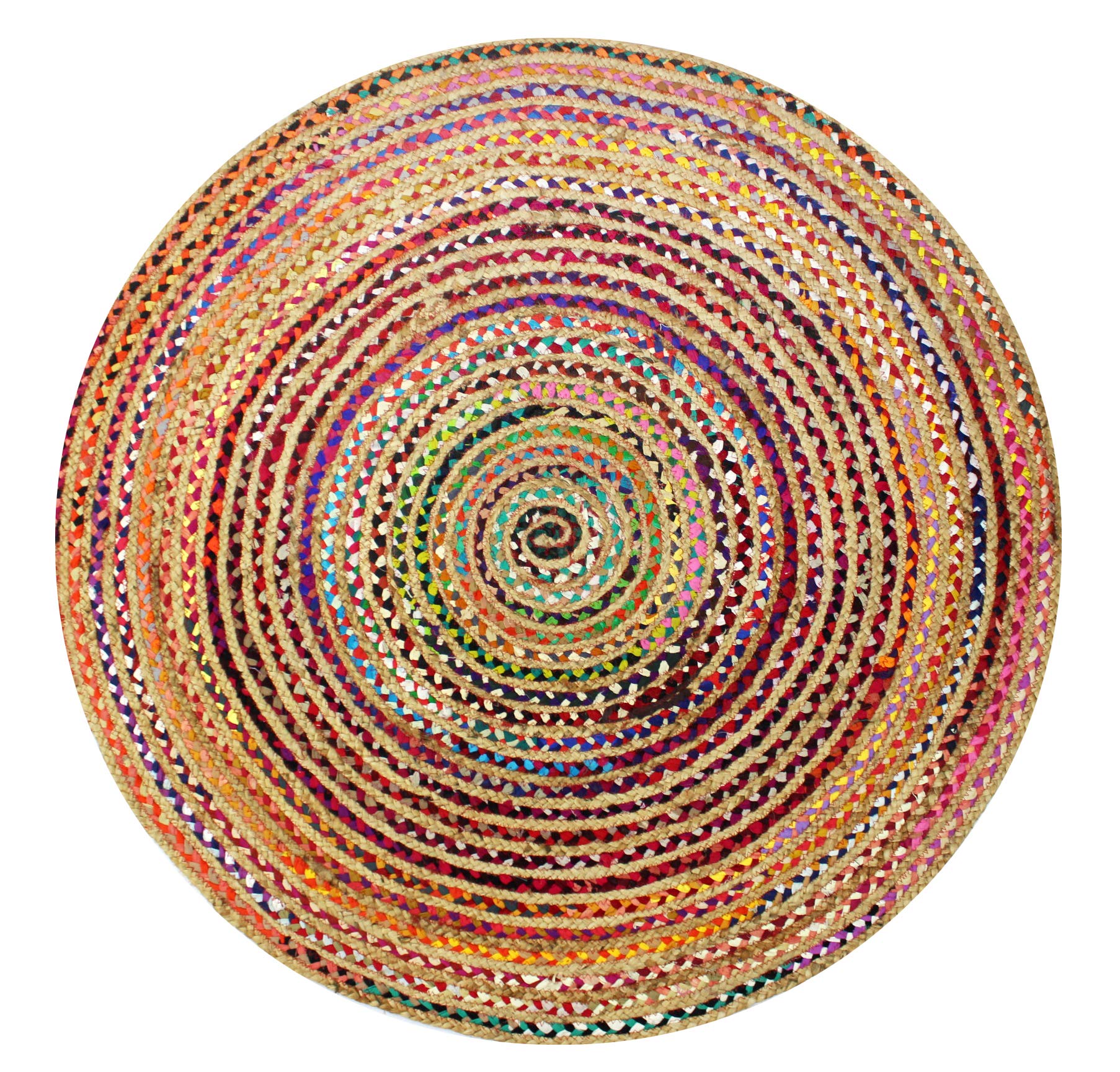 Cotton Craft Jute & Cotton Chindi Round Rug