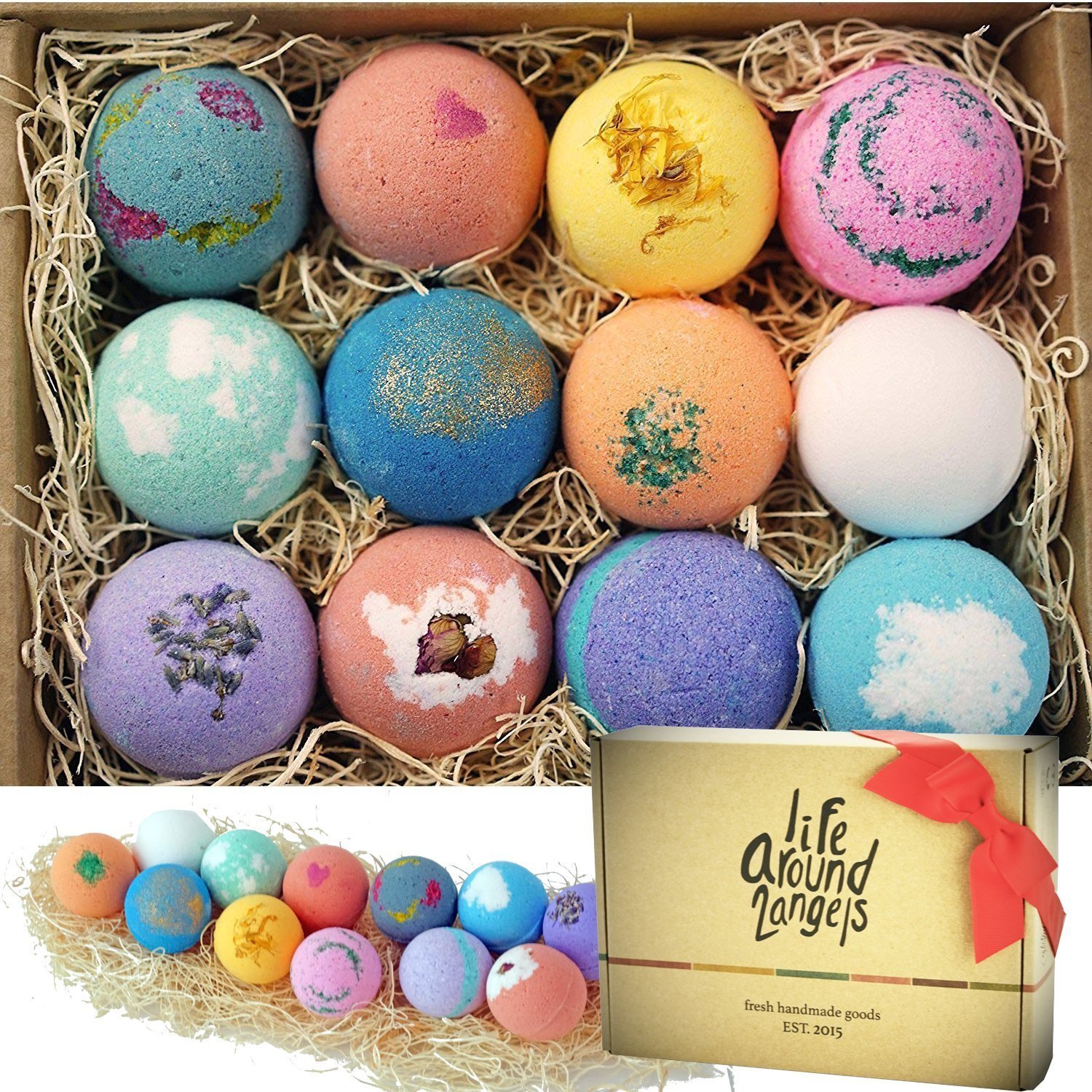 LifeAround2Angels Bath Bombs Gift Set (12-pack)