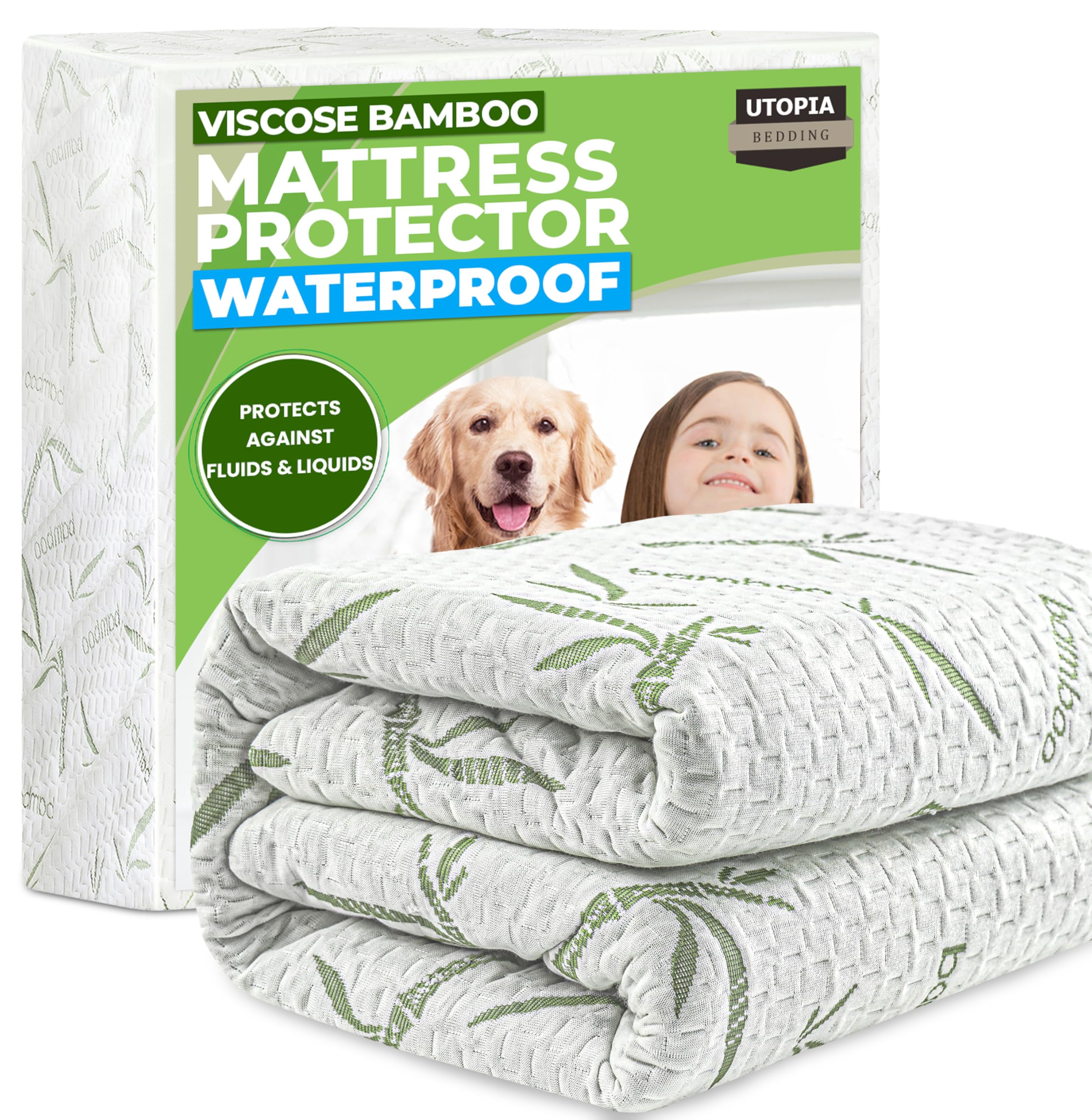 Utopia Bedding Bamboo Viscose Mattress Protector (Queen)