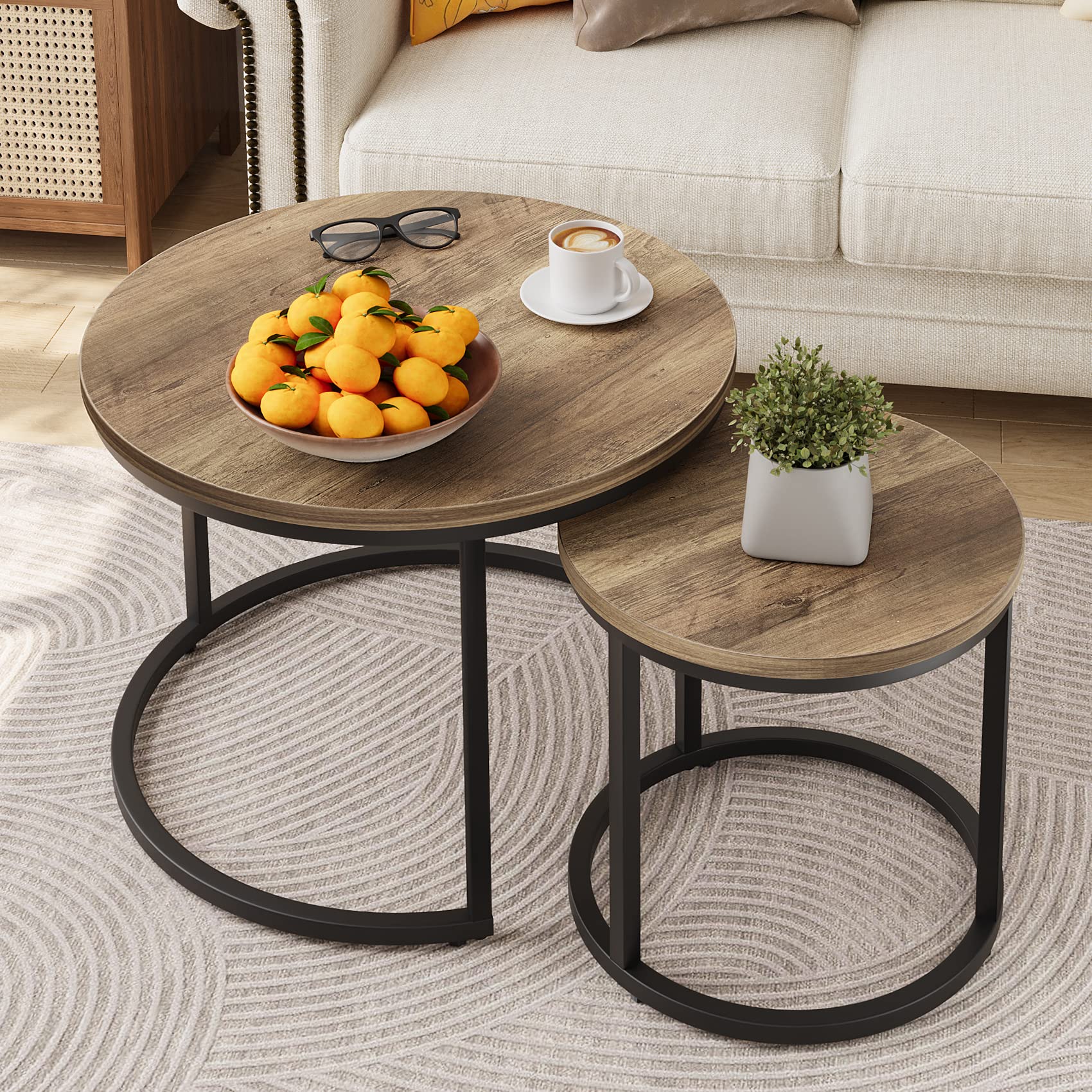 Smuxee Round Nesting Coffee Tables