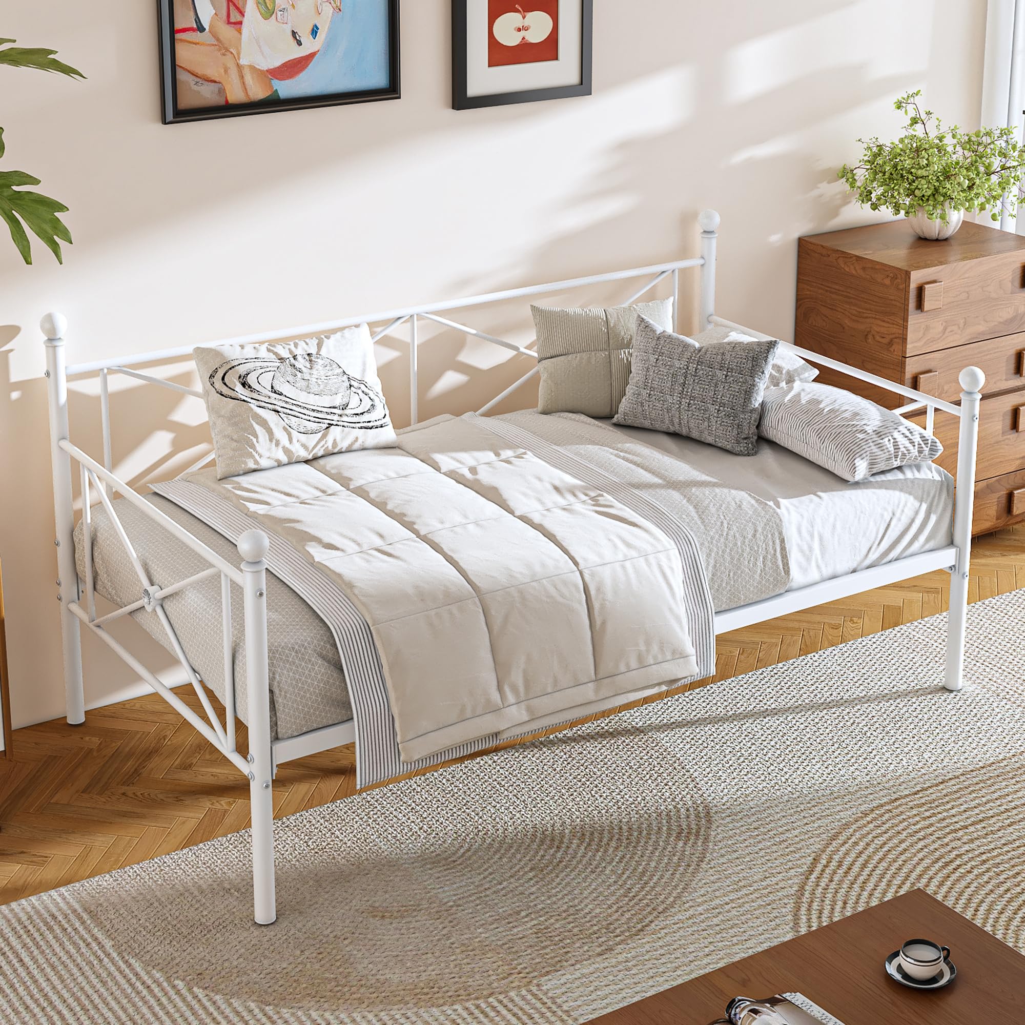 VECELO Daybed Twin Size, White