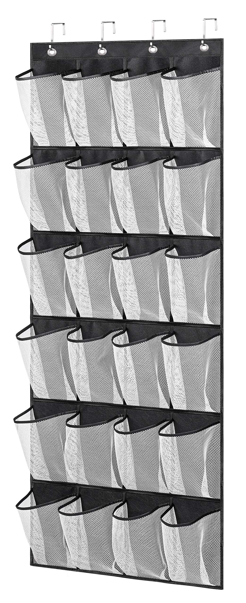 MISSLO 24-Pocket Mesh Over-the-Door Organizer (Black)