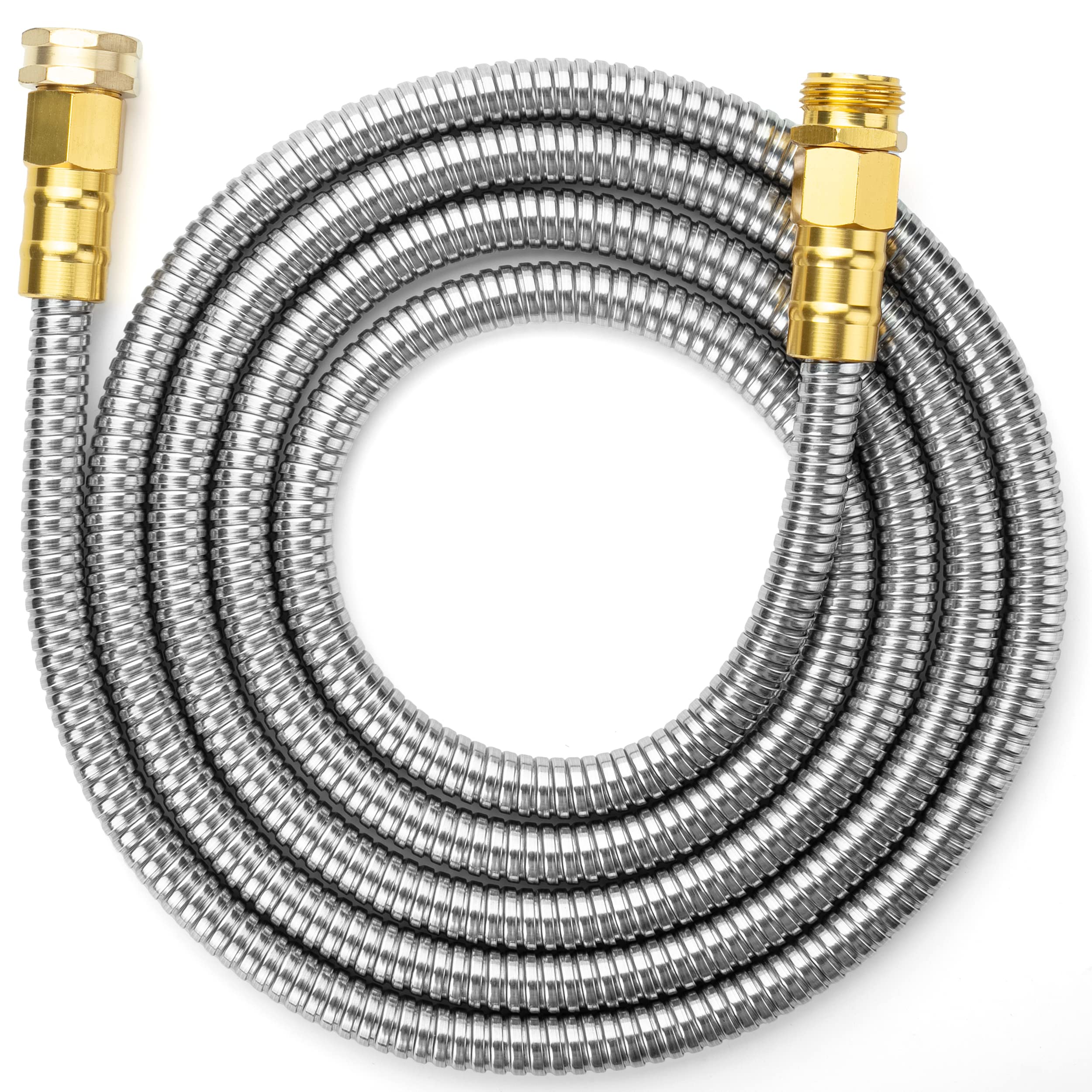 UNCO 10 Feet Stainless Steel No Kink Metal Garden Hose
