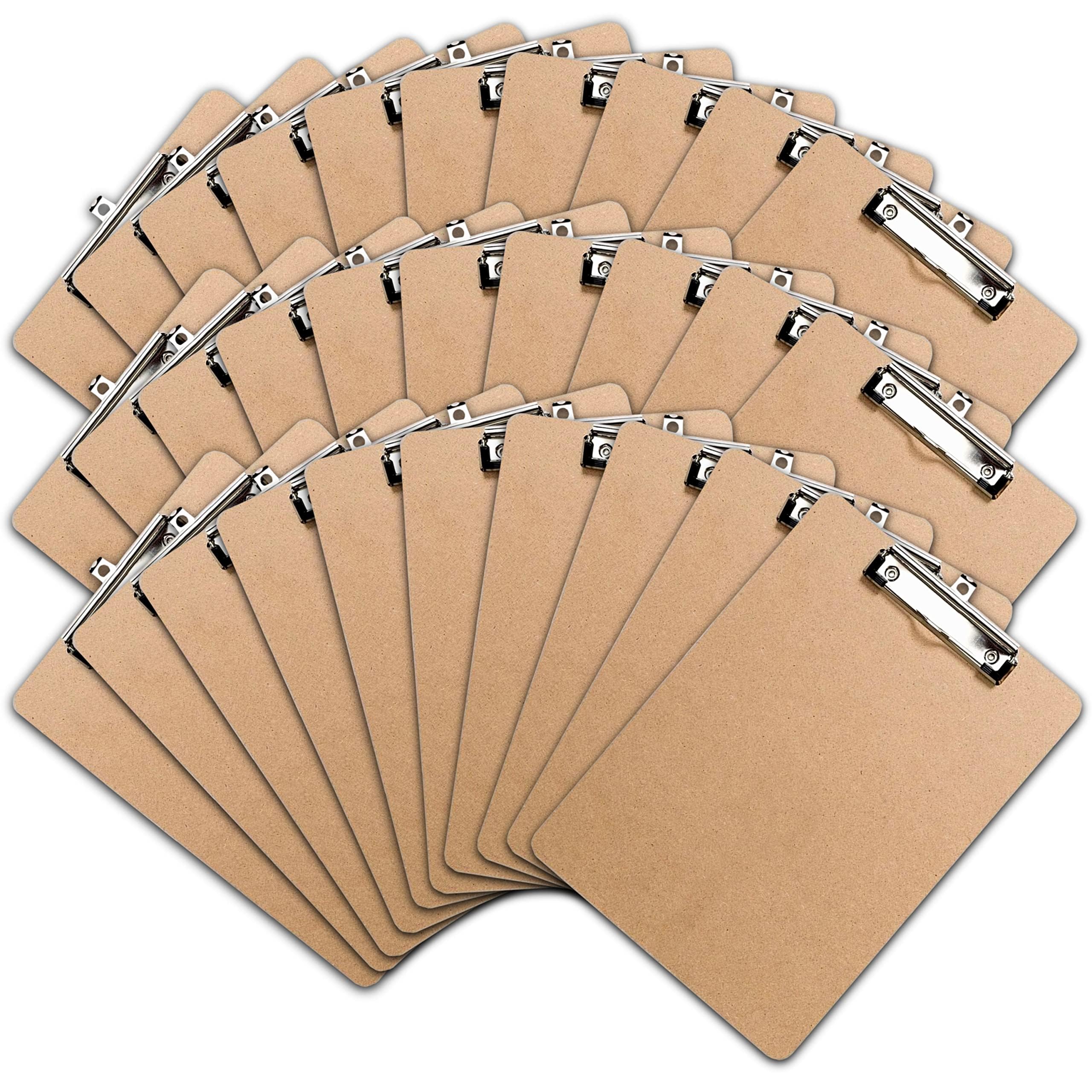 Premium Hardboard Clipboards — 30-Pack