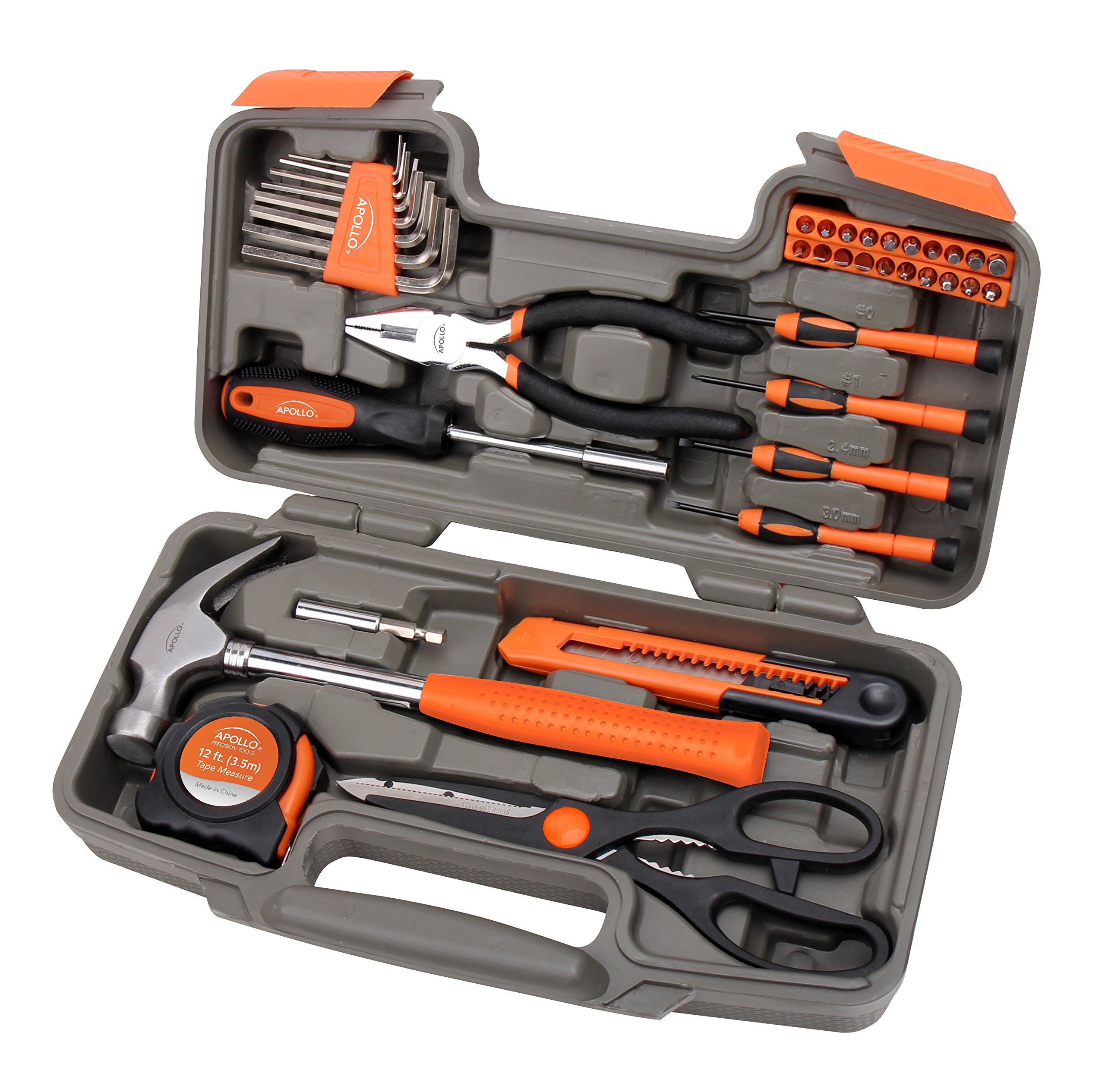 Apollo Tools DT9706-OR General Tool Set Orange Orange 39-Piece (with Slip Joint Pliers + Scissors)