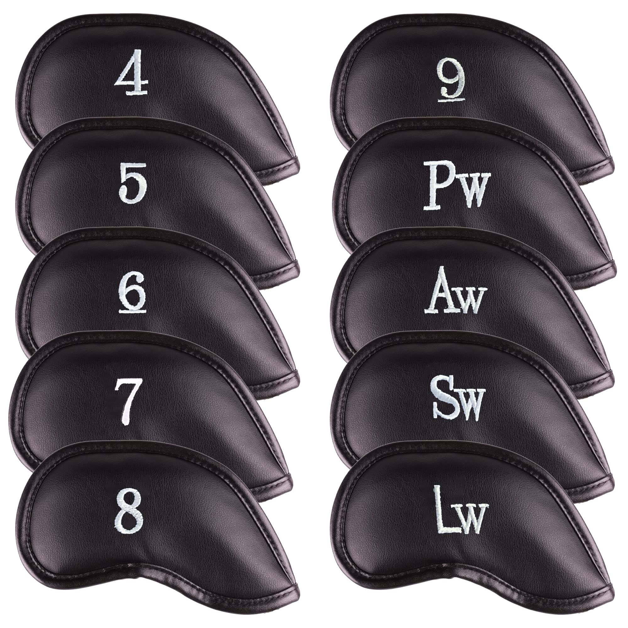 Premium Magnetic PU Leather Iron & Wedge Covers (10pcs)
