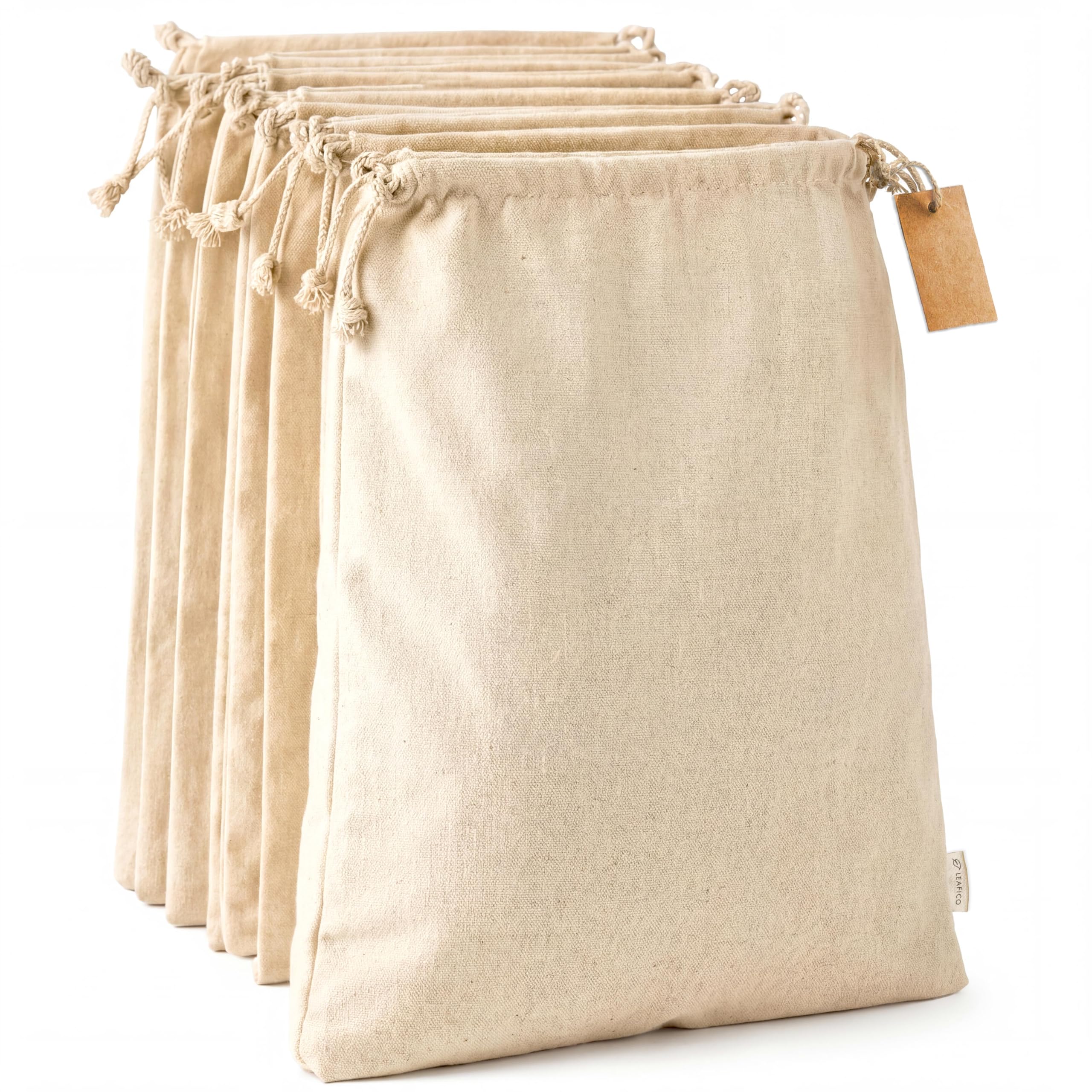 LEAFICO Cotton Drawstring Bags