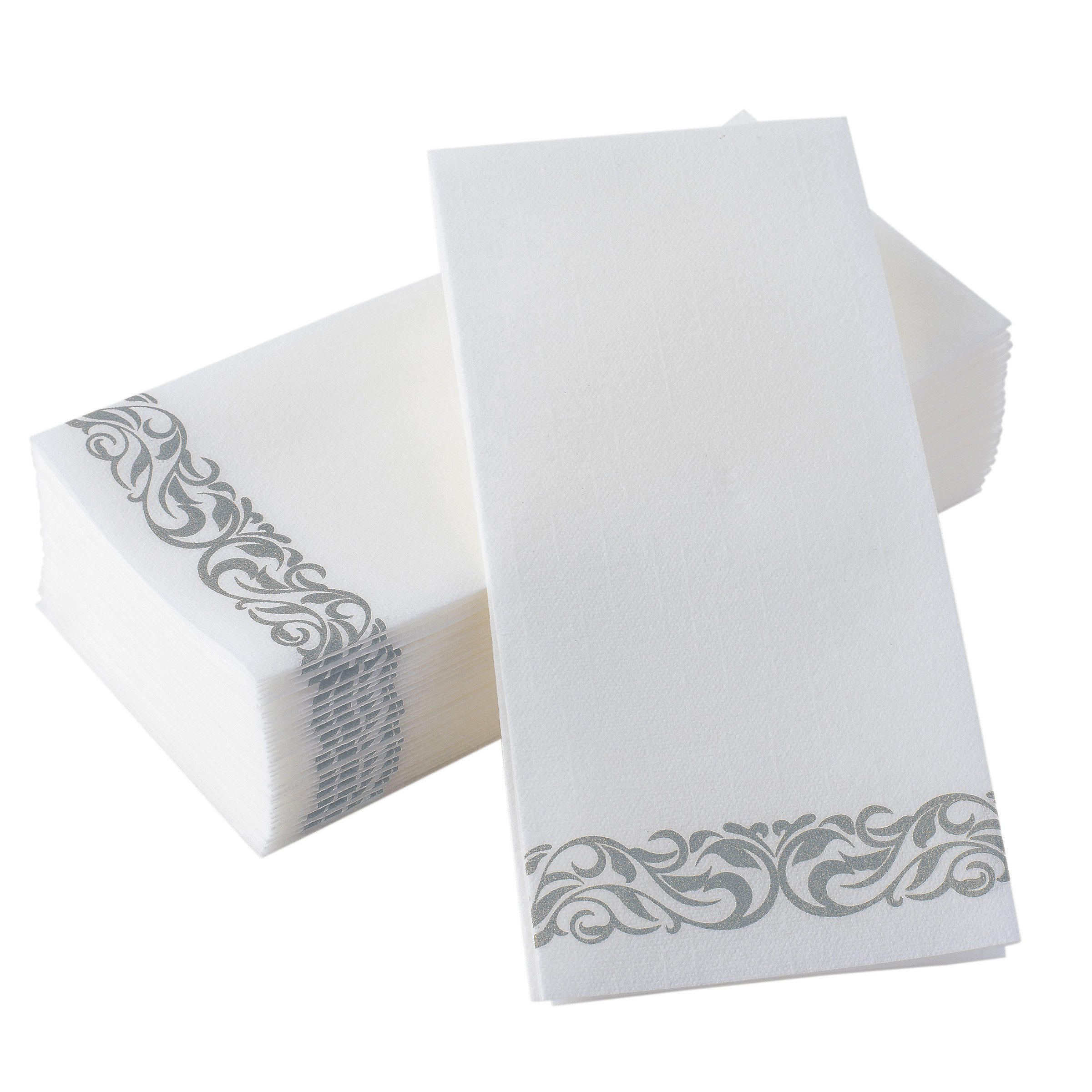 BloominGoods Silver Floral Guest Towels