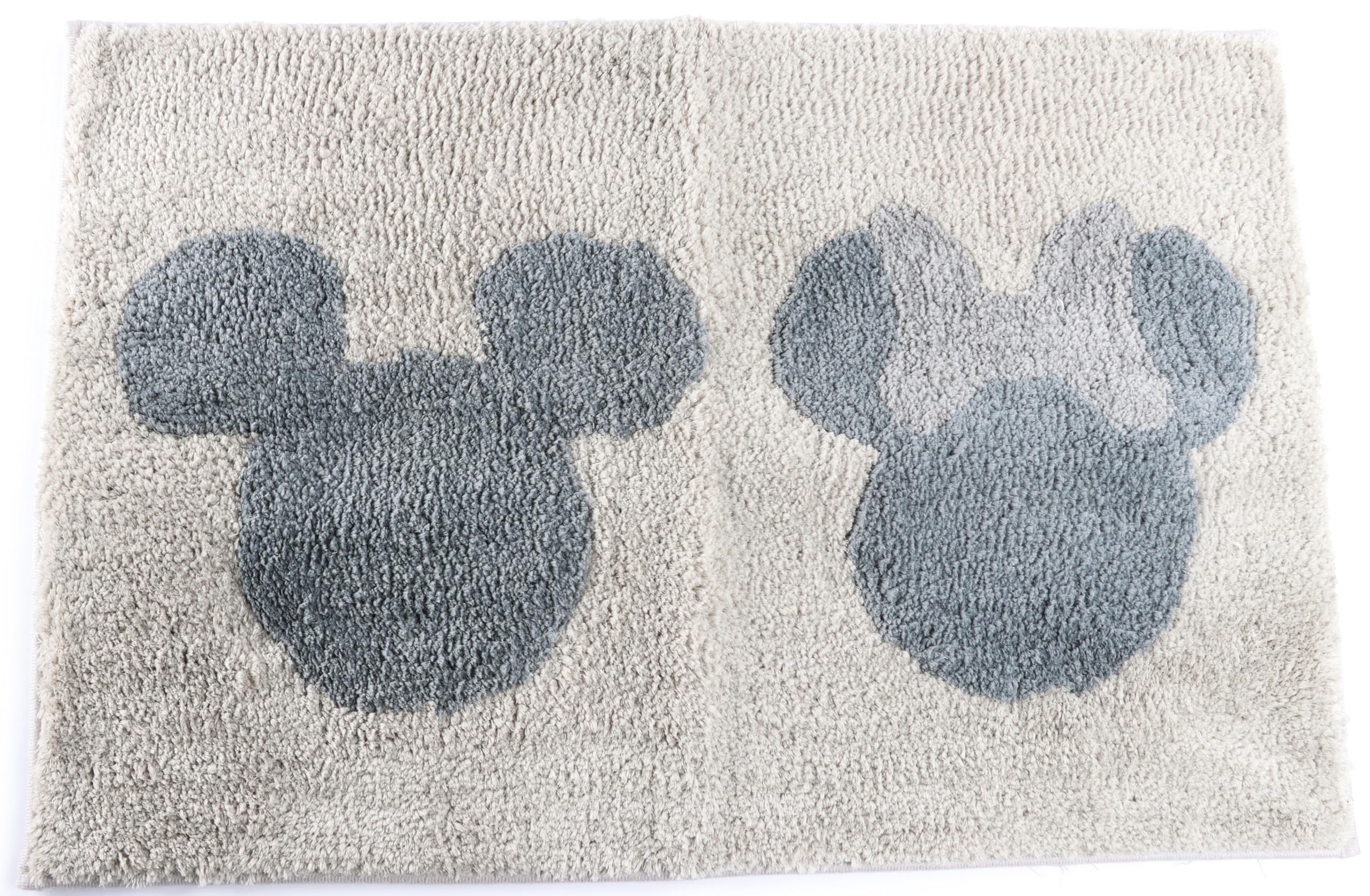 Jay Franco Disney Mickey Mouse & Minnie Mouse Bath Rug 20 x 30 Inches Soft, Non-Slip, Machine Washable Grey Bathroom Mat Greay - Mickey and Minnie