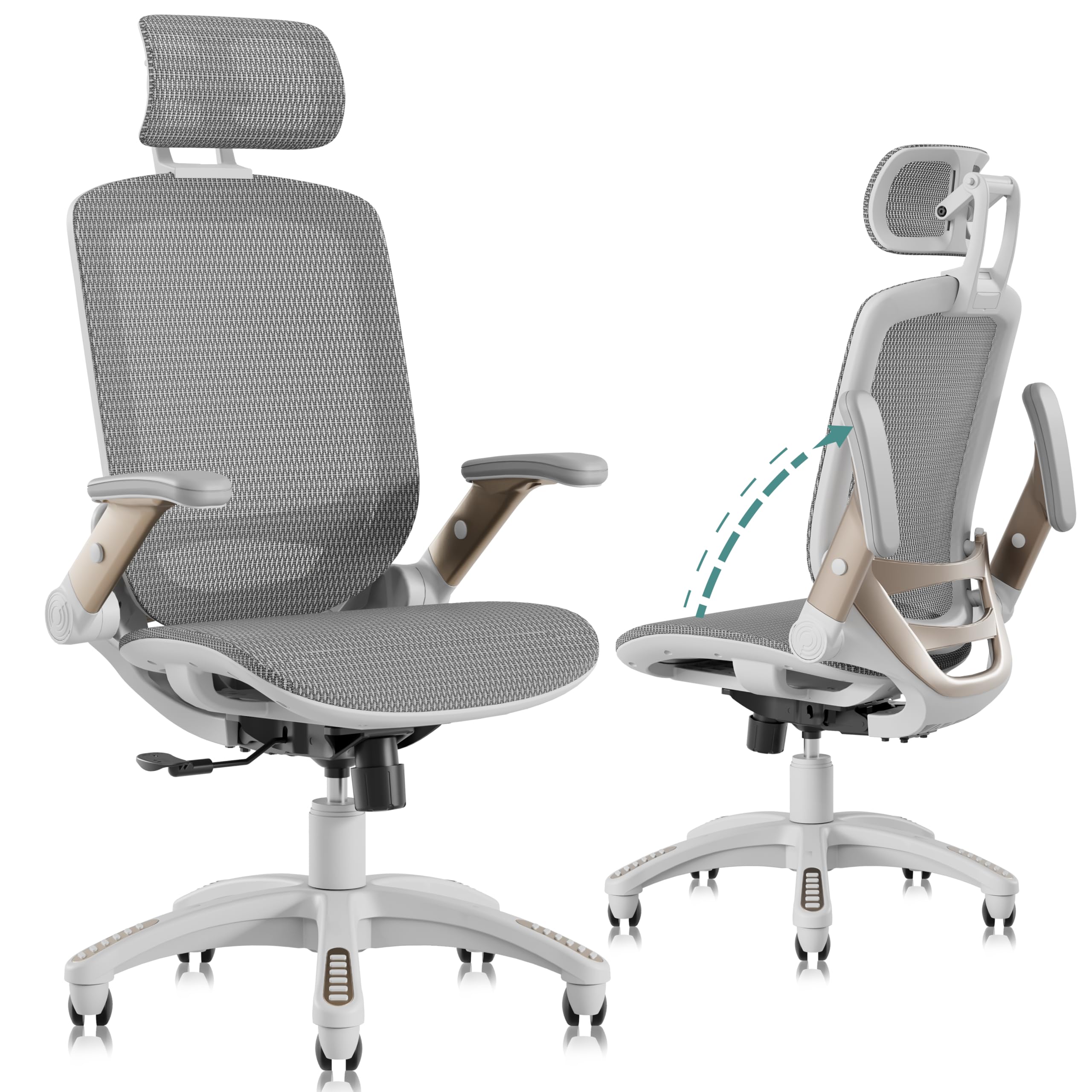 GABRYLLY High-Back Mesh Office Chair with Headrest