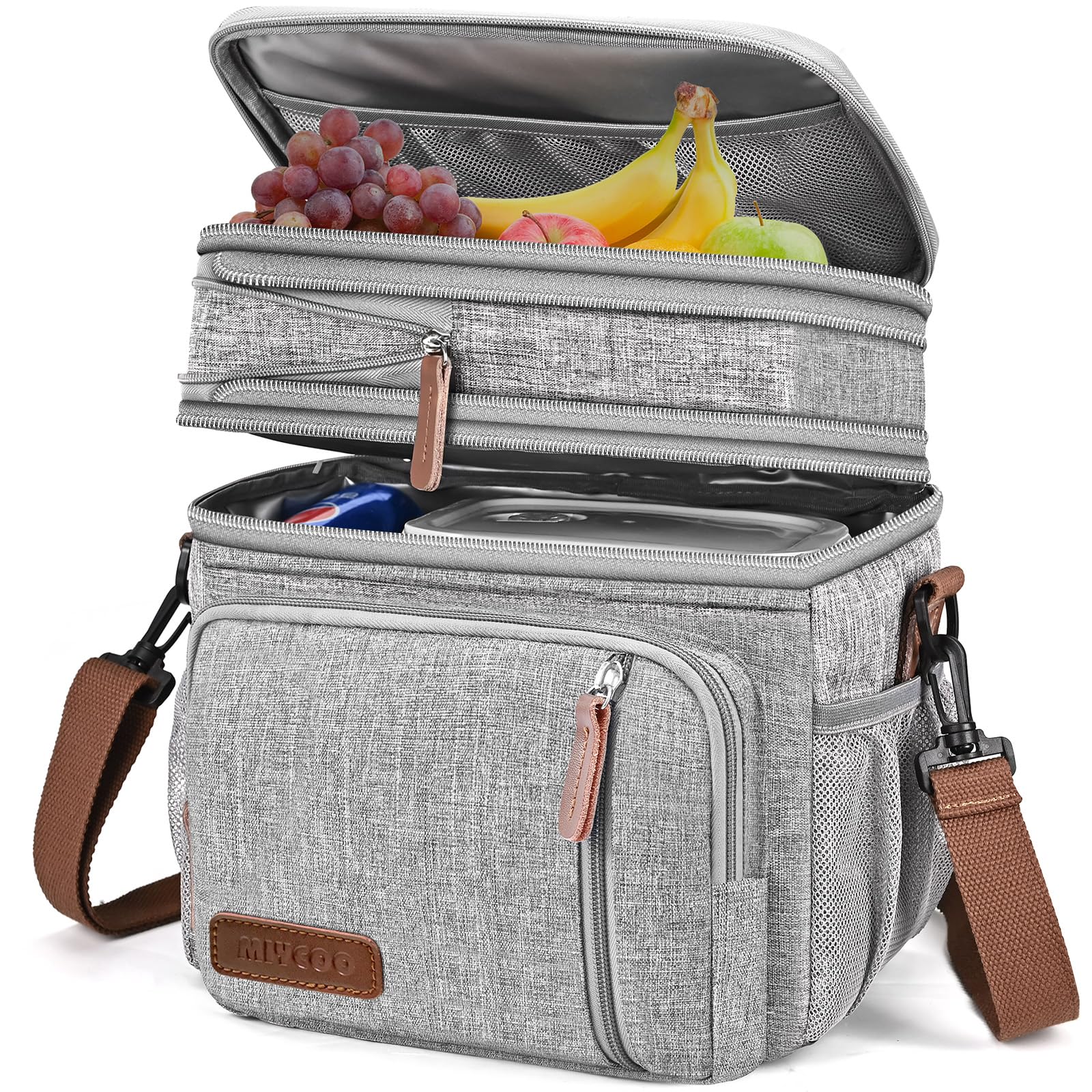 MIYCOO Double Deck Leakproof Insulated Bag (15L, Gray)