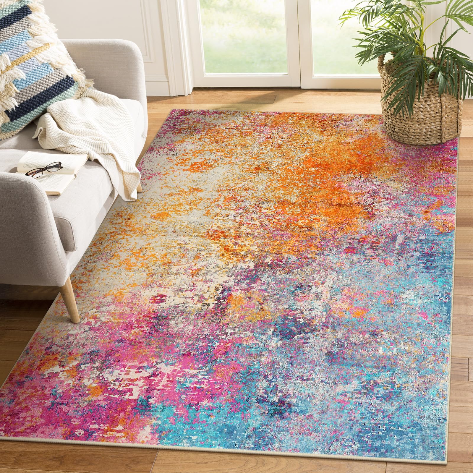 Lahome Modern Abstract Area Rug 4' x 6' — Galaxy