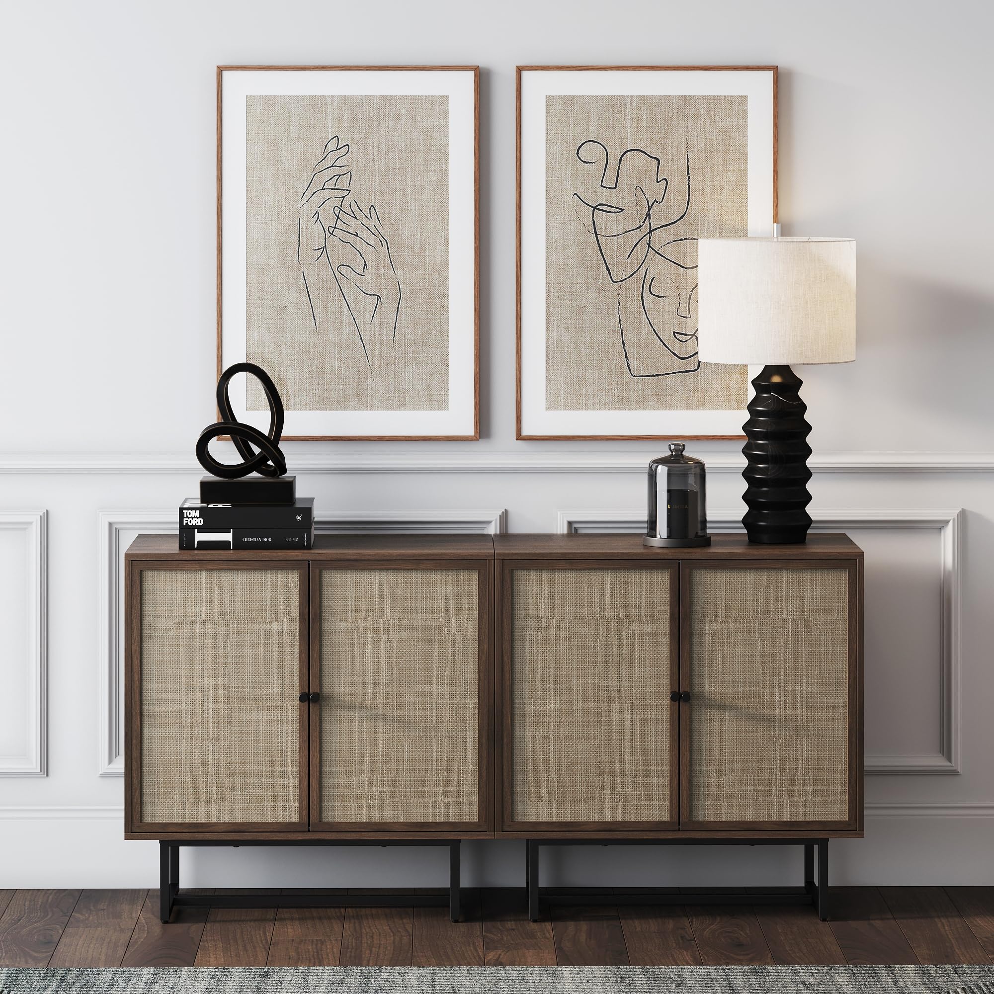 Nathan James Kova Rattan Sideboard (Set of 2)